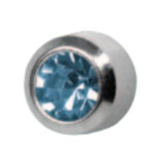Medisystem - 3042P Ear Piercing Stud MediStuds® Stainless Steel Blue / Silver March Birthstone Bezel Mount