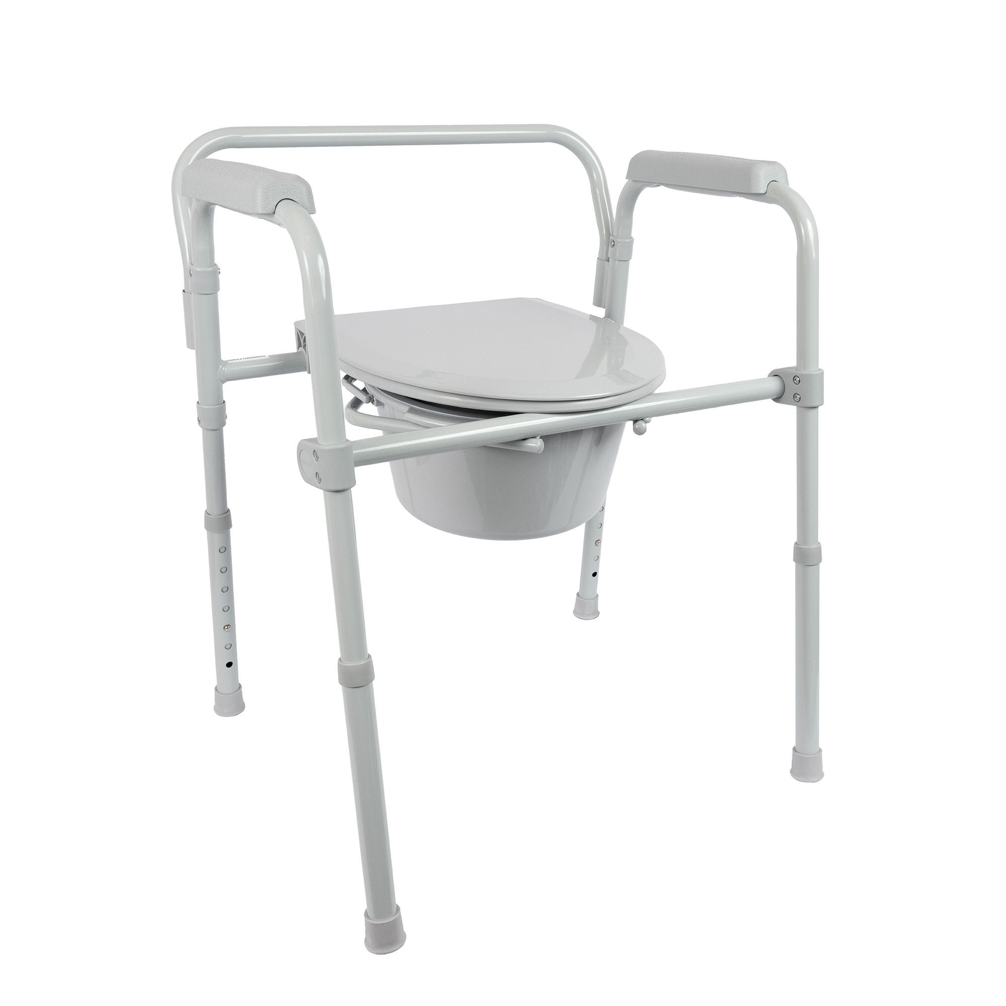 Medical Group Care LLC - IT000095 3-in-1 Commode Chair MGC™ Health Padded Fixed Arms Back Bar 350 lbs. Weight Capacity