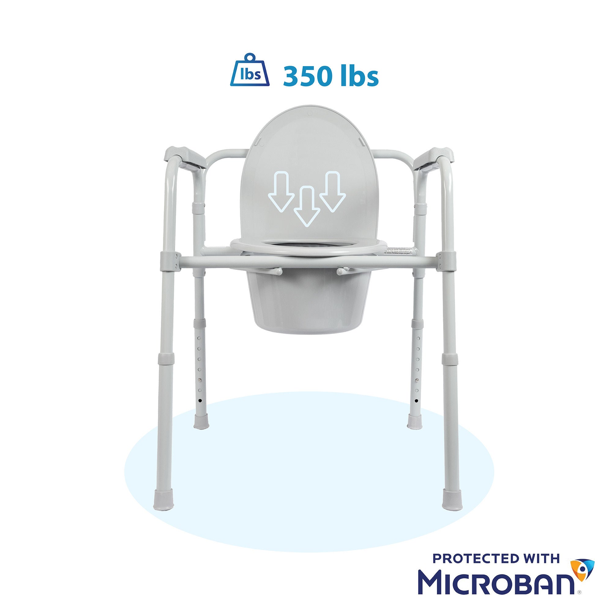 Medical Group Care LLC - IT000095 3-in-1 Commode Chair MGC™ Health Padded Fixed Arms Back Bar 350 lbs. Weight Capacity