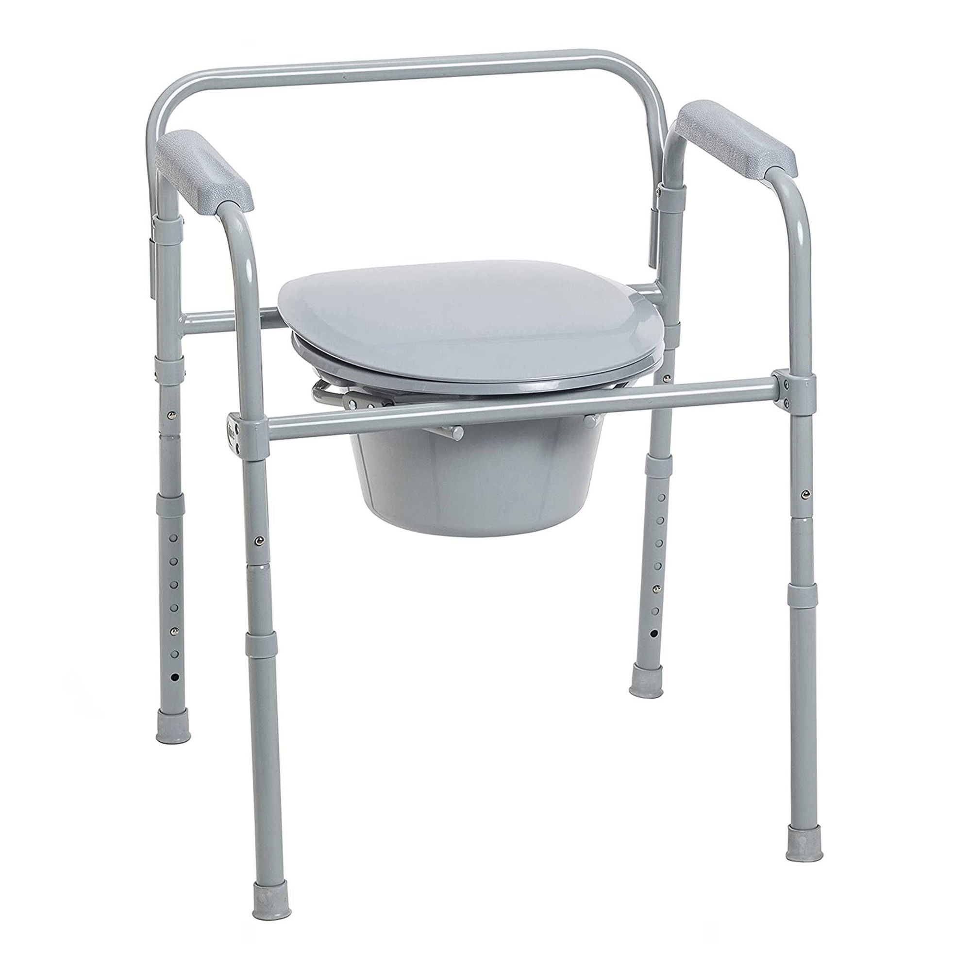 Medical Group Care LLC - IT000064 3-in-1 Commode Chair MGC™ Health Fixed Arms Steel Frame With Backrest 14-1/2 Inch Seat Width 350 lbs. Weight Capacity
