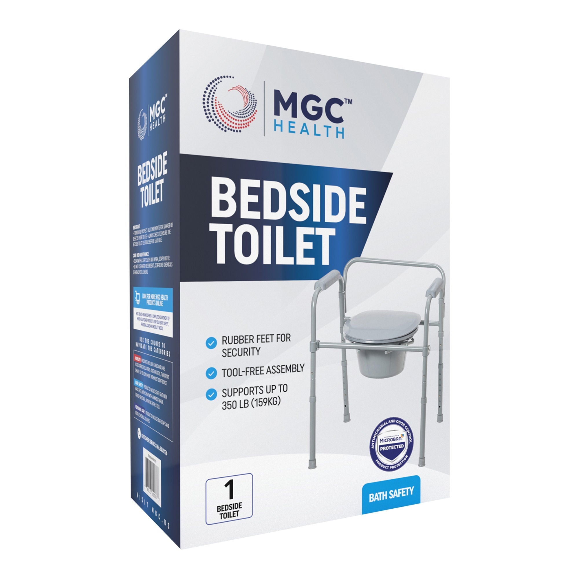 Medical Group Care LLC - IT000064 3-in-1 Commode Chair MGC™ Health Fixed Arms Steel Frame With Backrest 14-1/2 Inch Seat Width 350 lbs. Weight Capacity