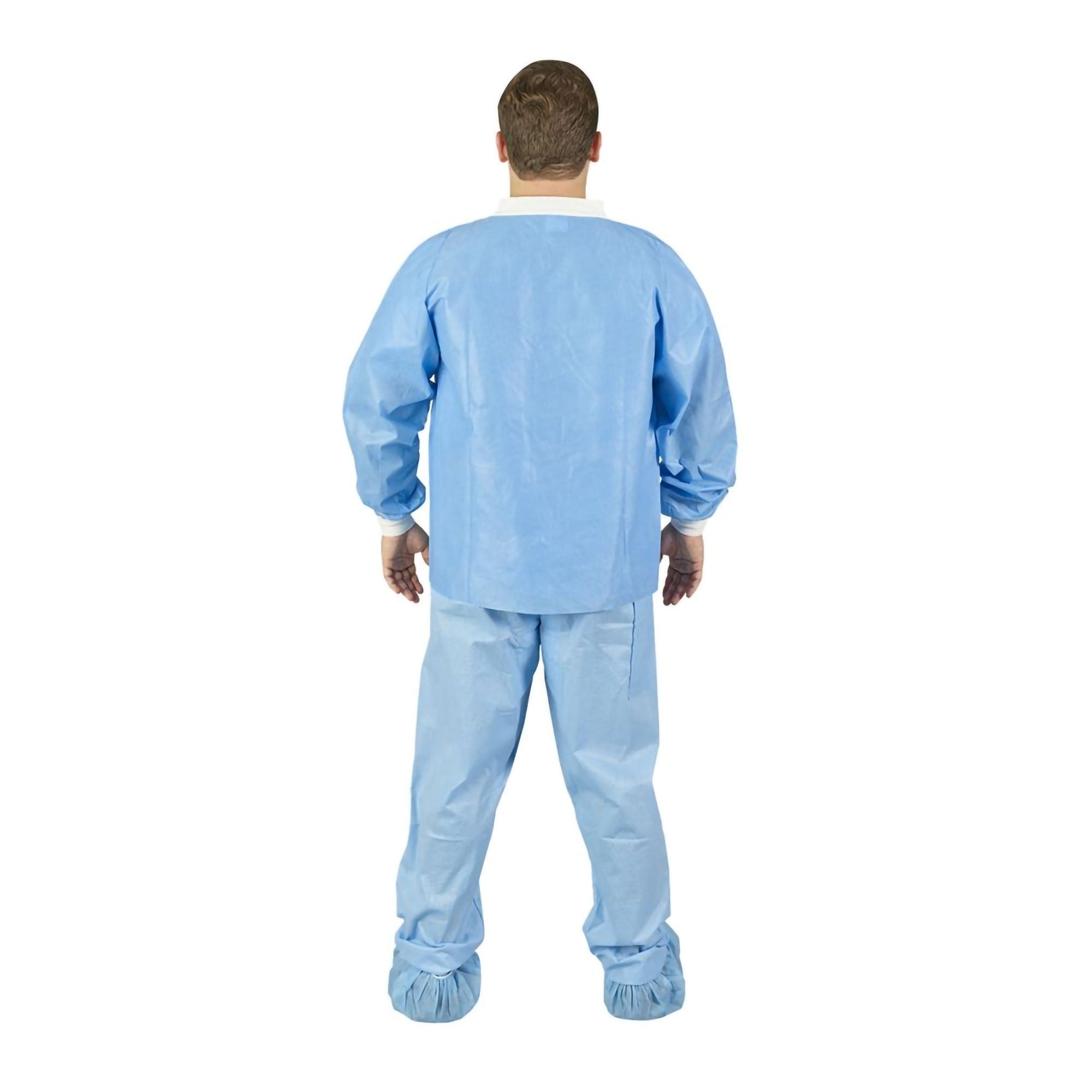 O&M Halyard Inc - 10335 Lab Jacket Halyard Blue Medium Hip Length 3-Layer SMS Disposable