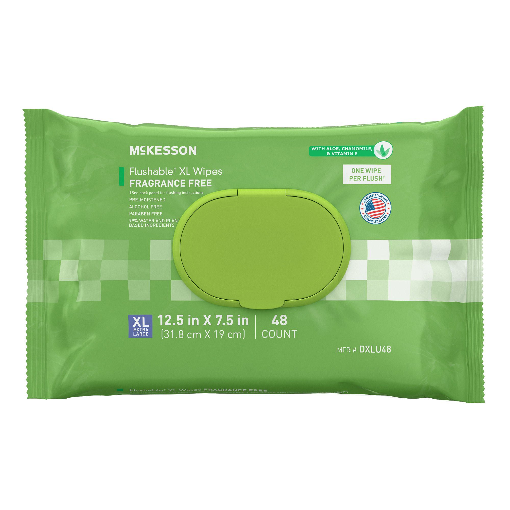 McKesson Brand - DXLU48 McKesson Flushable* Wet Wipes XL - Unscented