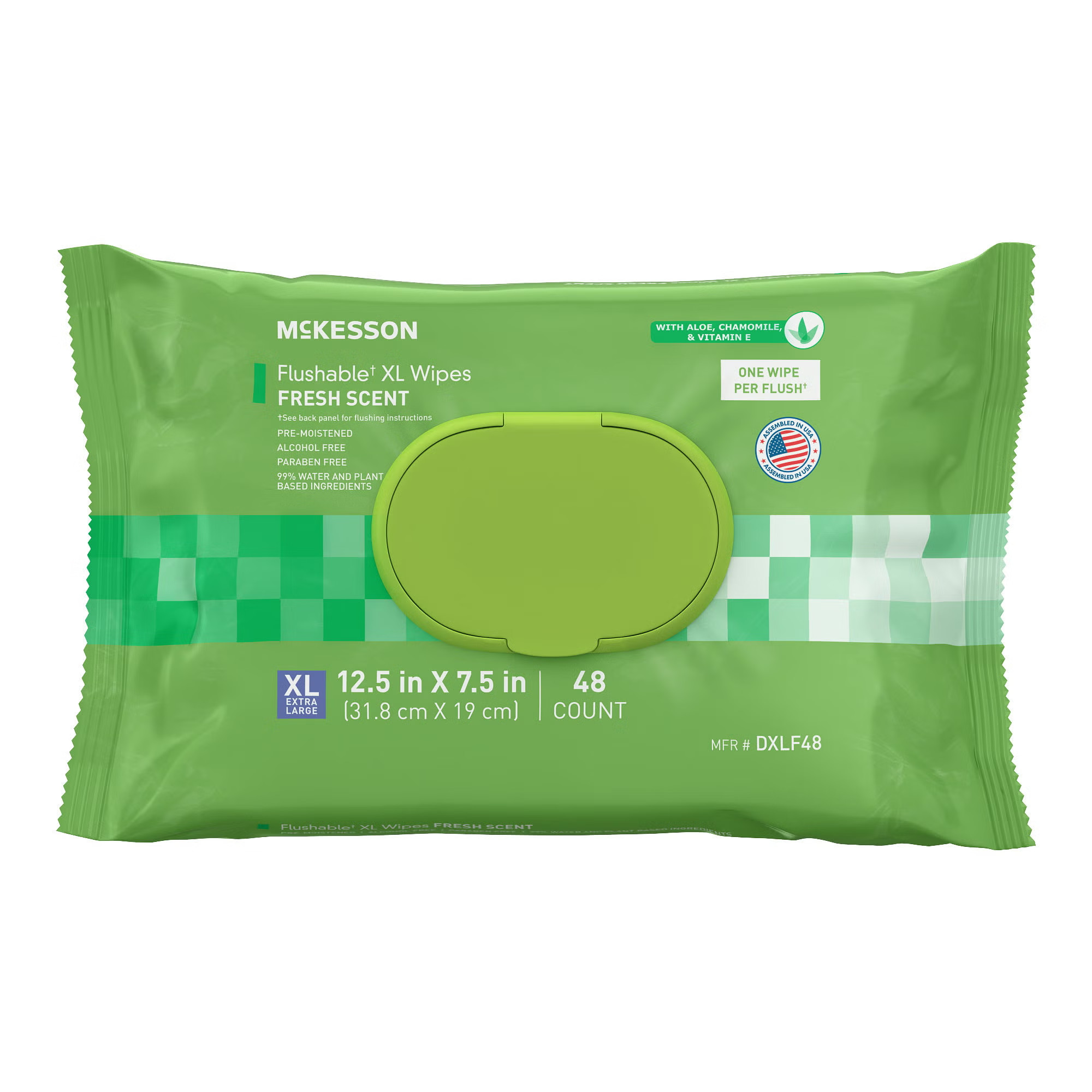 McKesson Brand - DXLF48 McKesson Flushable* Wet Wipes XL - Scented