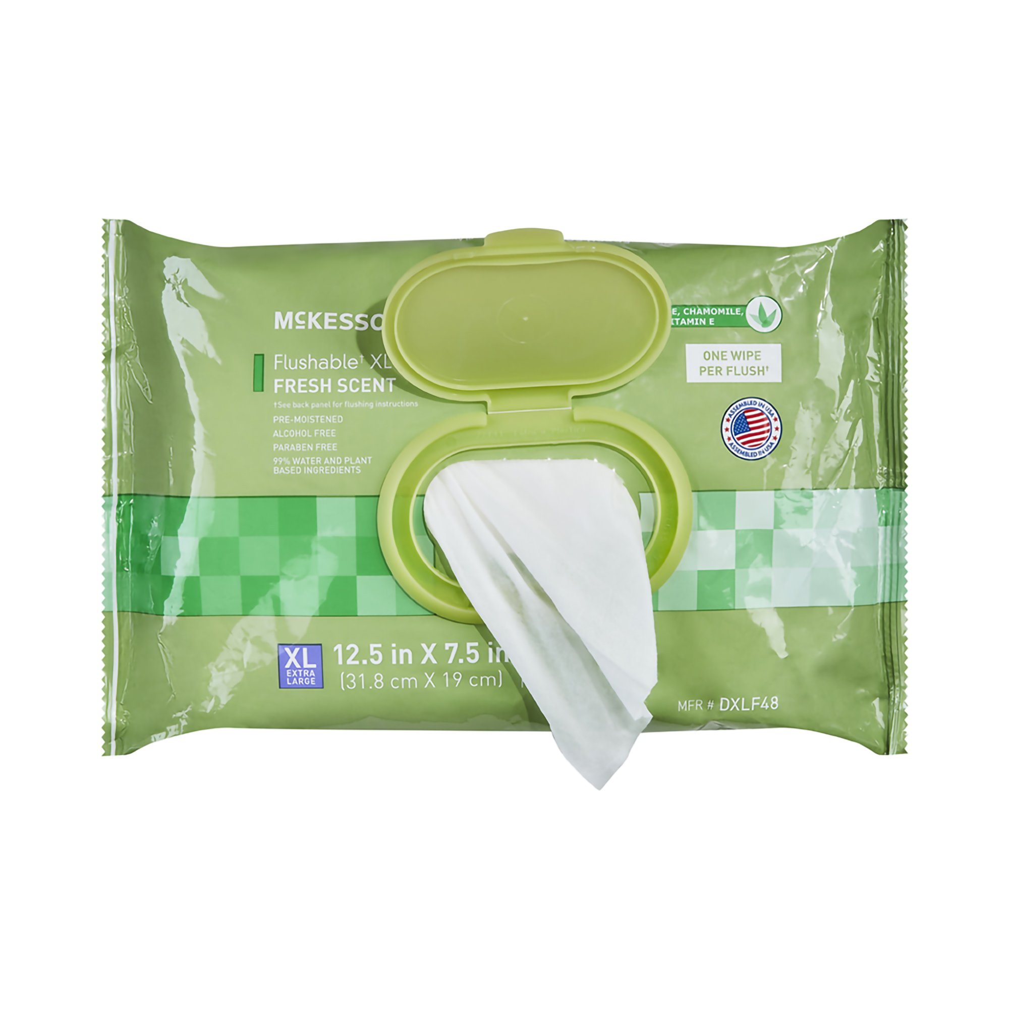 McKesson Brand DXLF48 - McKesson Flushable* Wet Wipes XL - Scented, 48 Wet Wipes per Pack - 48/Pack, 576/Case