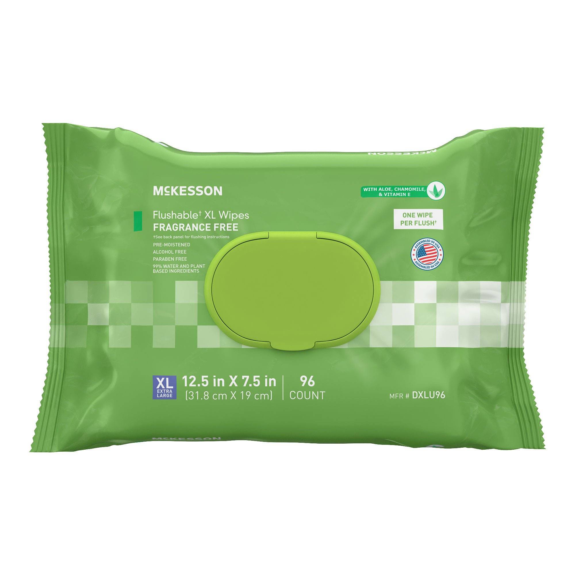 McKesson Brand - DXLU96 McKesson Flushable* Wet Wipes XL - Unscented