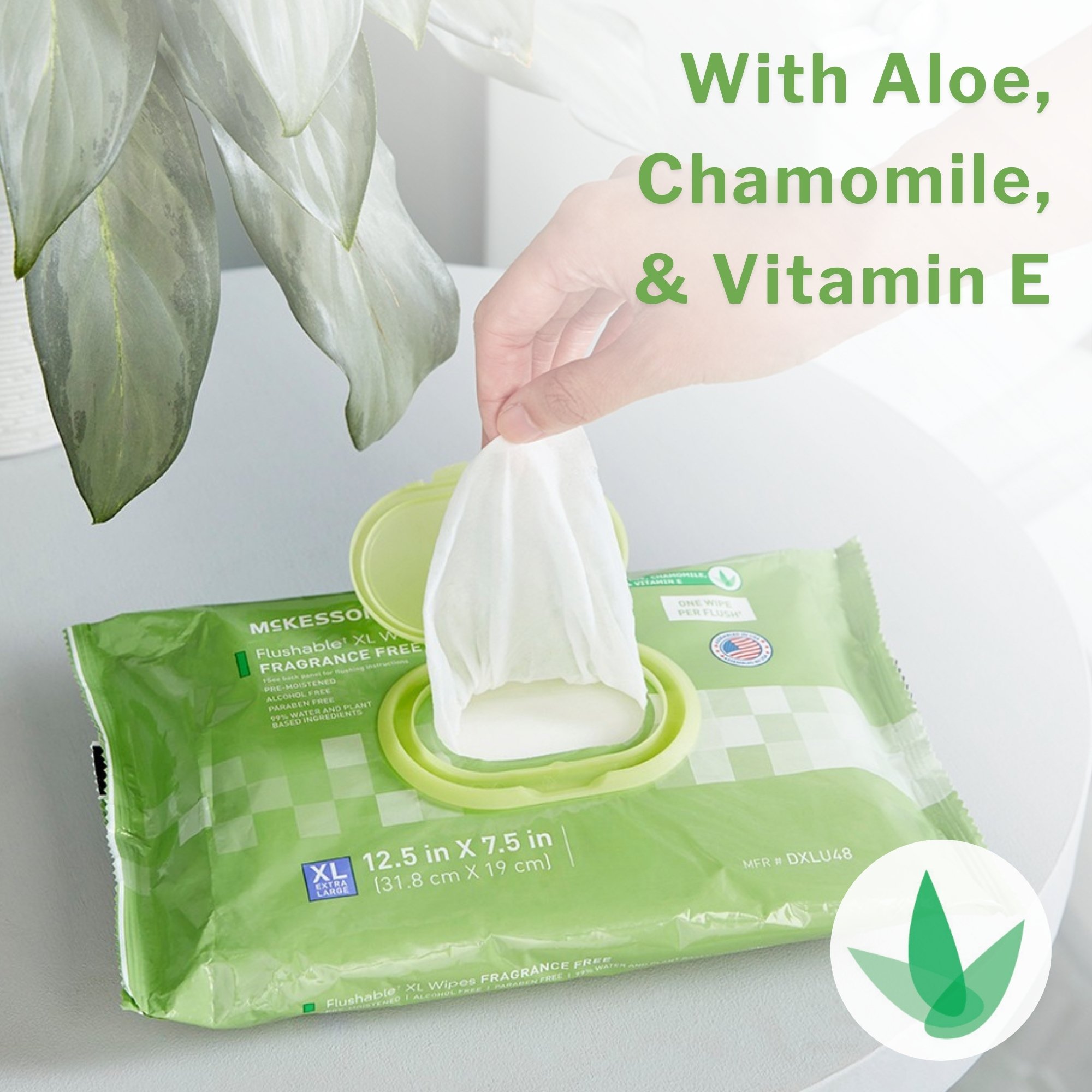 McKesson Brand DXLU96 - McKesson Flushable* Wet Wipes XL - Unscented, 96 Wet Wipes per Pack - 96/Pack, 576/Case