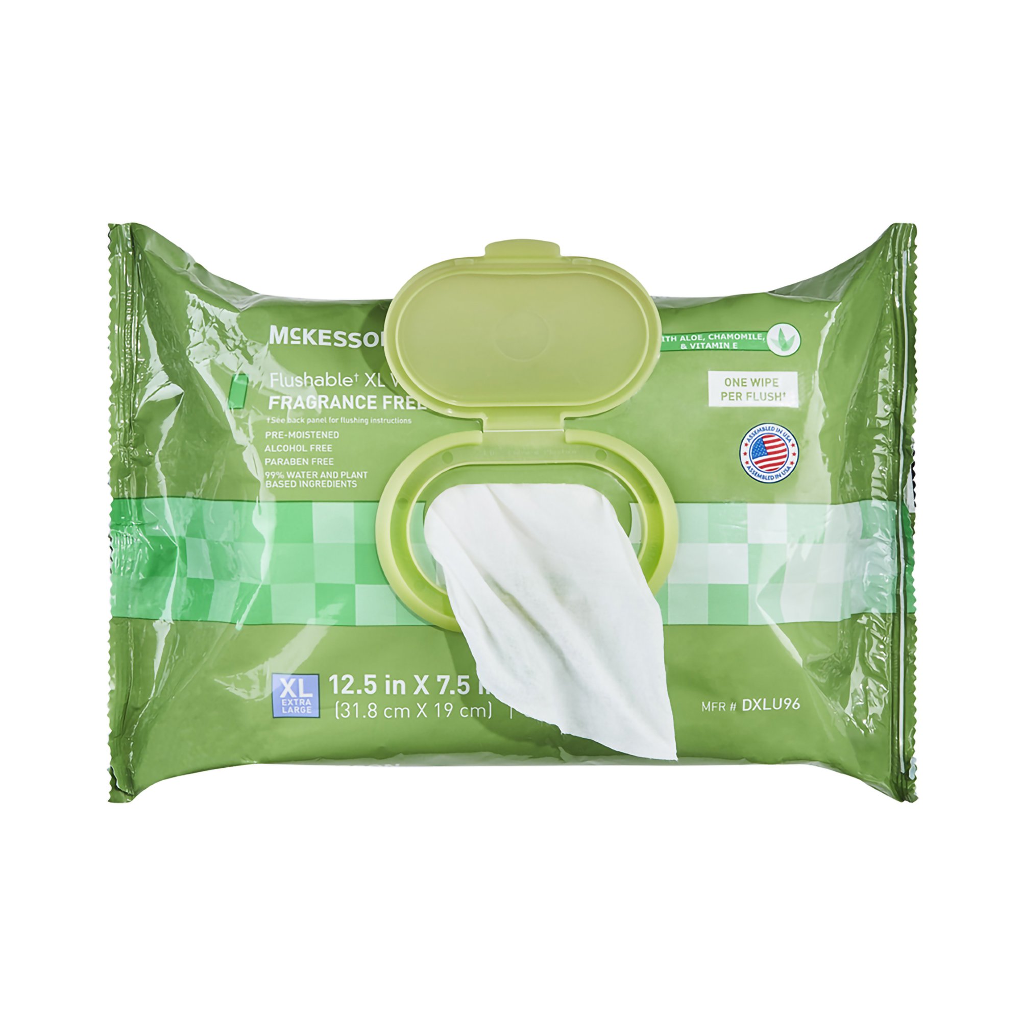 McKesson Brand DXLU96 - McKesson Flushable* Wet Wipes XL - Unscented, 96 Wet Wipes per Pack - 96/Pack, 576/Case