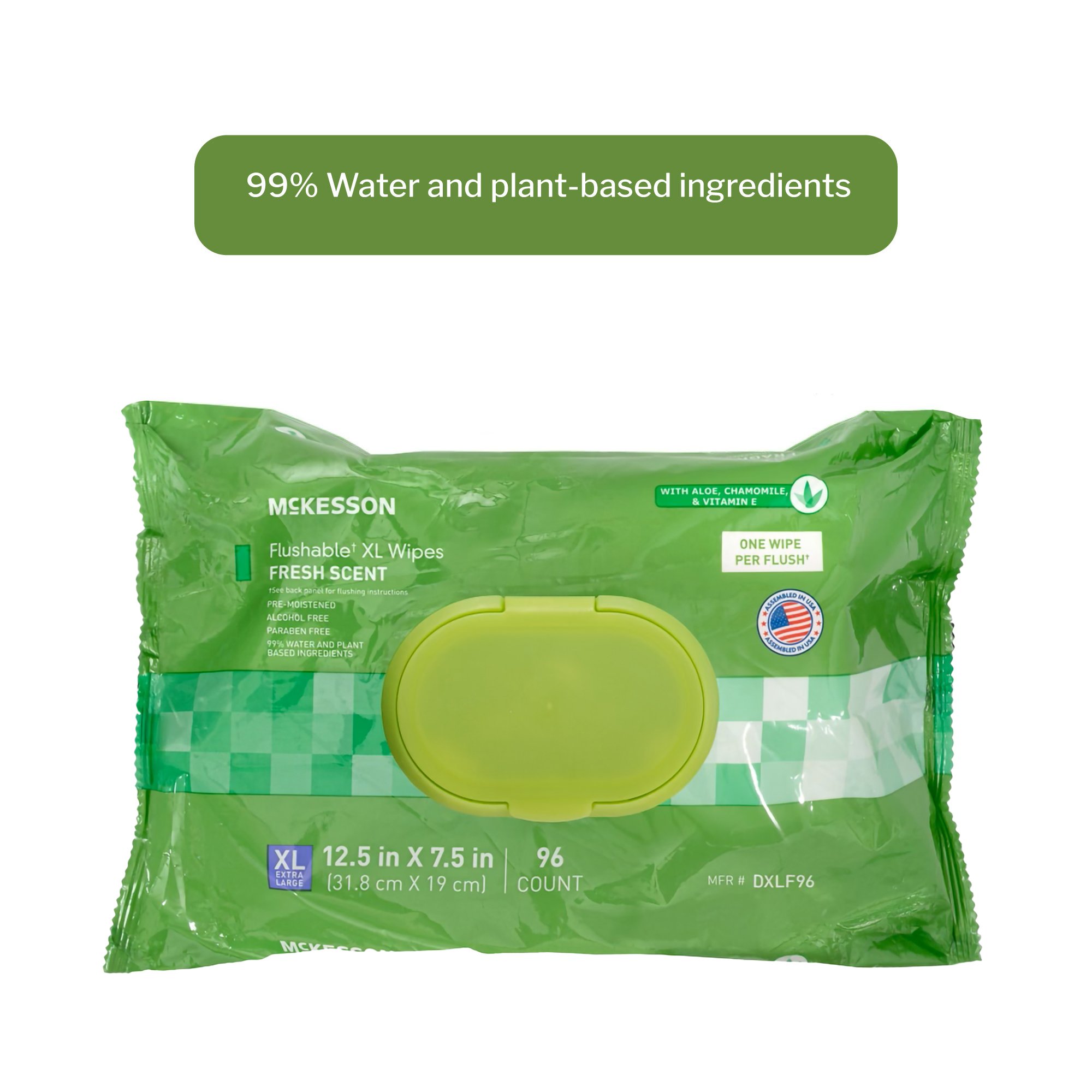 McKesson Brand DXLF96 - McKesson Flushable* Wet Wipes XL - Scented, 96 Wet Wipes per Pack - 96/Pack, 576/Case