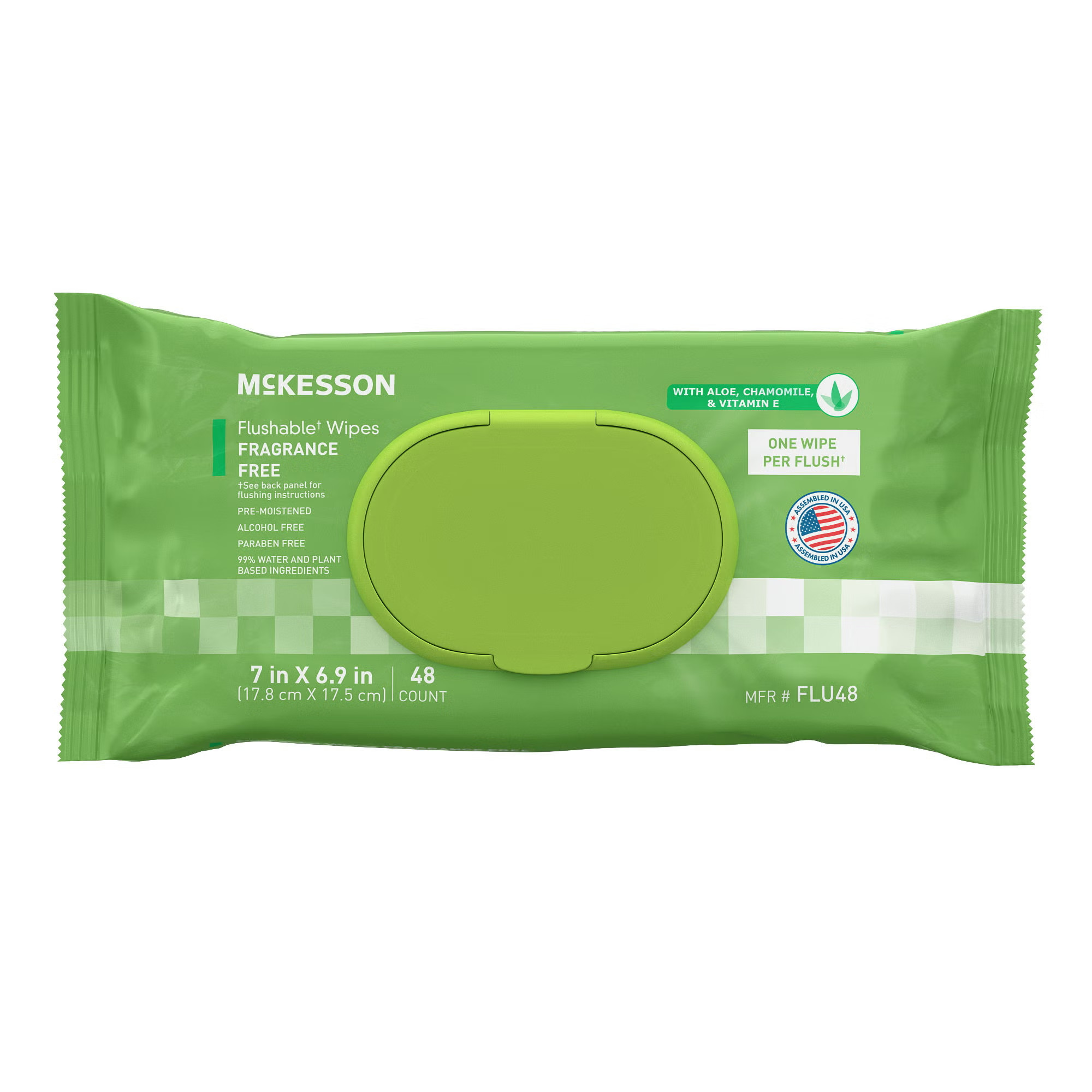 McKesson Brand - FLU48 McKesson Flushable* Wet Wipes - Unscented
