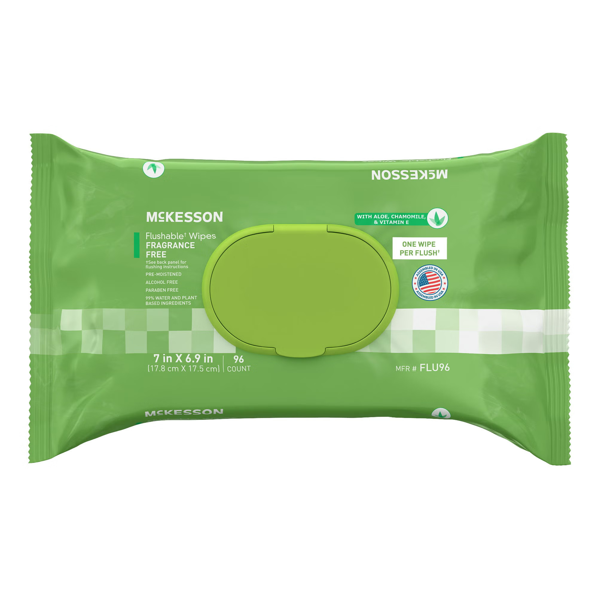 McKesson Brand - FLU96 McKesson Flushable* Wet Wipes - Unscented