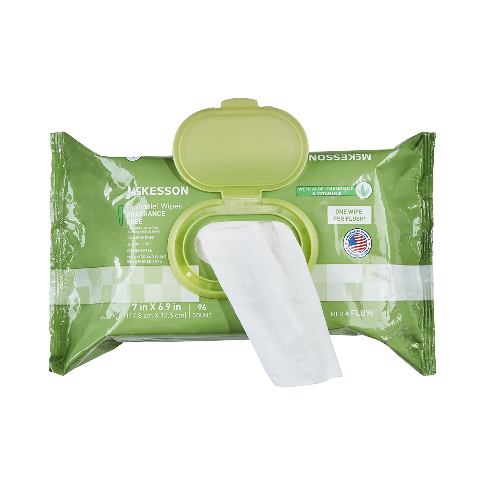 McKesson Brand FLU96 - McKesson Flushable* Wet Wipes - Unscented, 96 Wet Wipes per Pack - 96/Pack, 576/Case