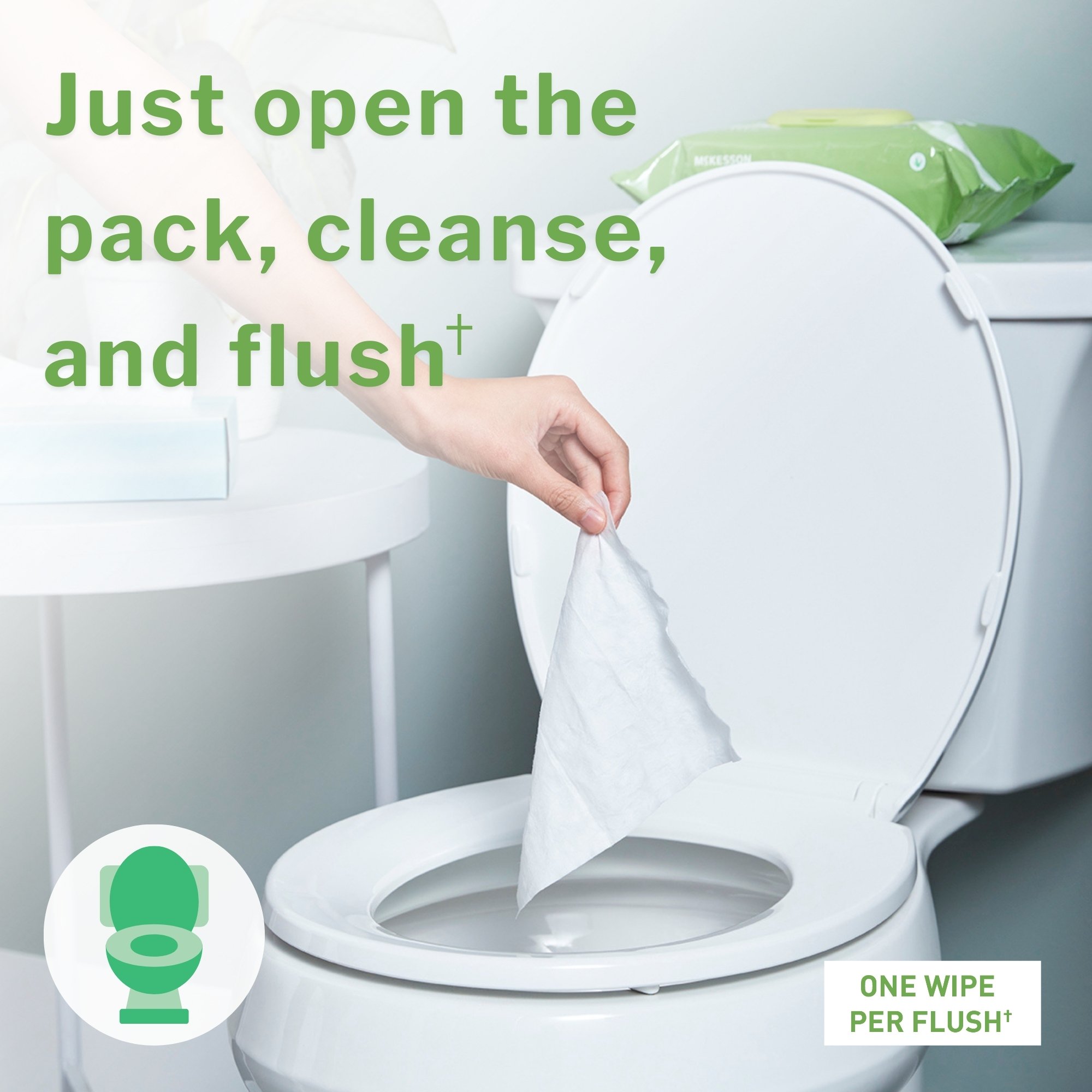 McKesson Brand FLF96 - McKesson Flushable* Wet Wipes - Scented, 96 Wet Wipes per Pack - 96/Pack, 576/Case