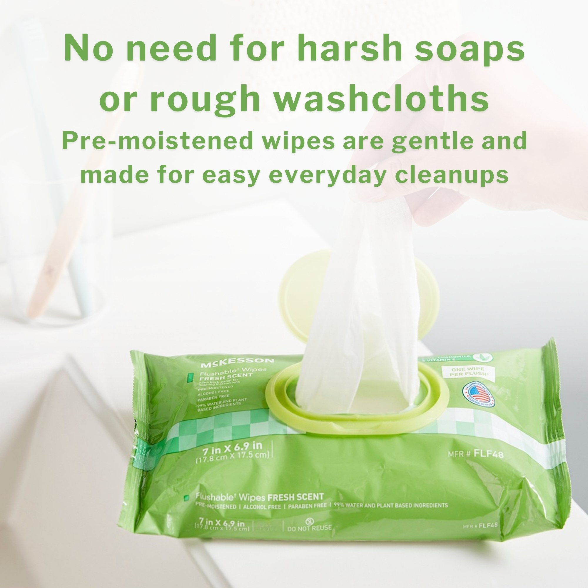 McKesson Brand FLF96 - McKesson Flushable* Wet Wipes - Scented, 96 Wet Wipes per Pack - 96/Pack, 576/Case