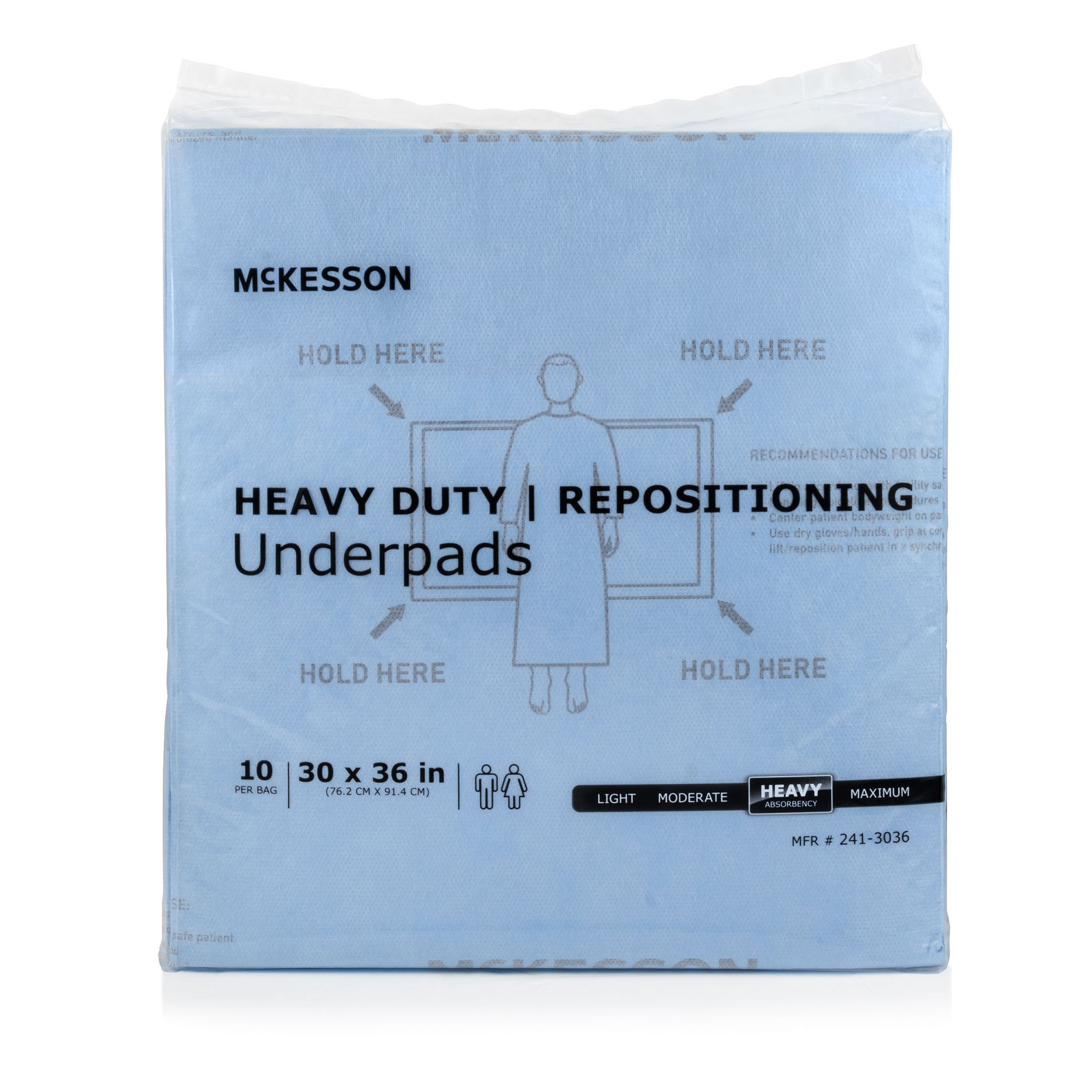 McKesson Brand - 241-3036 Disposable Underpad McKesson Low Air Loss and Repositioning 30 X 36 Inch Super Absorbent Polymer Heavy Absorbency