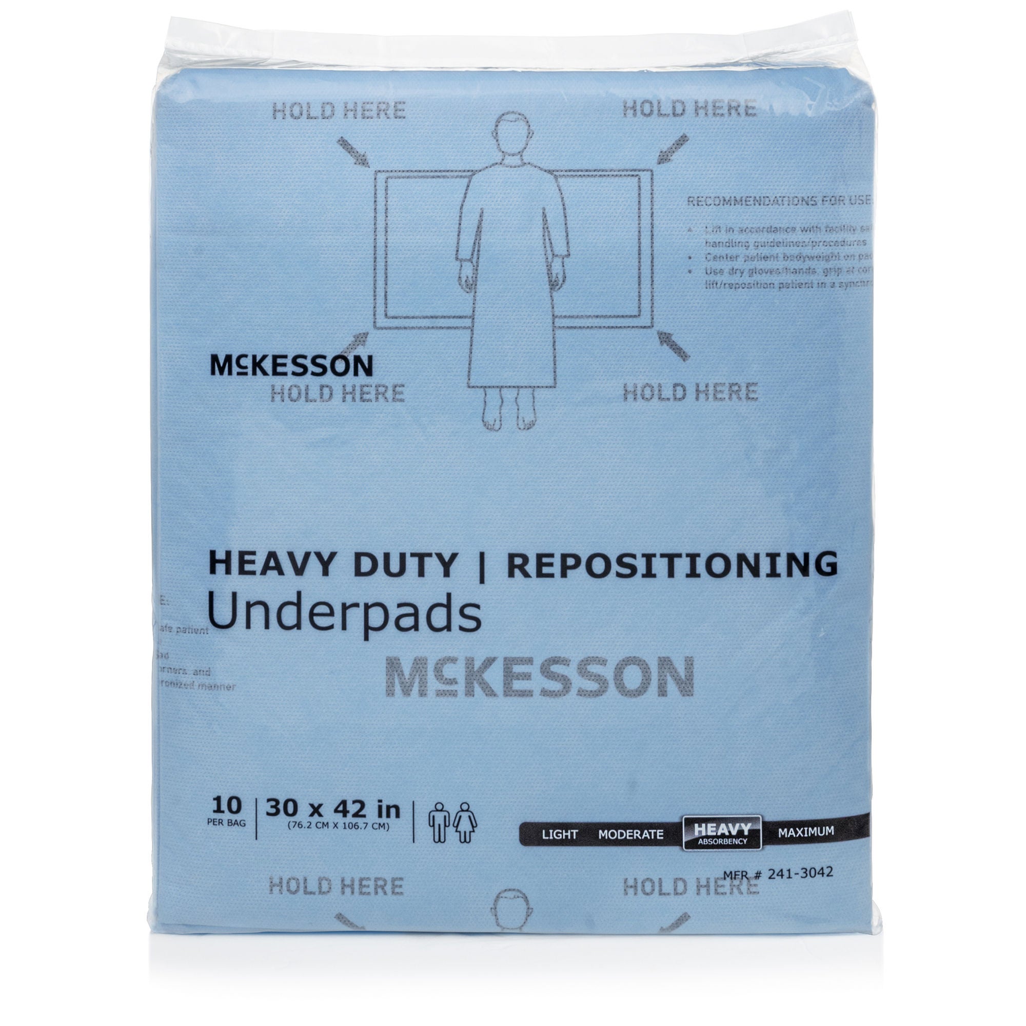 McKesson Brand - 241-3042 Disposable Underpad McKesson Low Air Loss and Repositioning 30 X 42 Inch Super Absorbent Polymer Heavy Absorbency