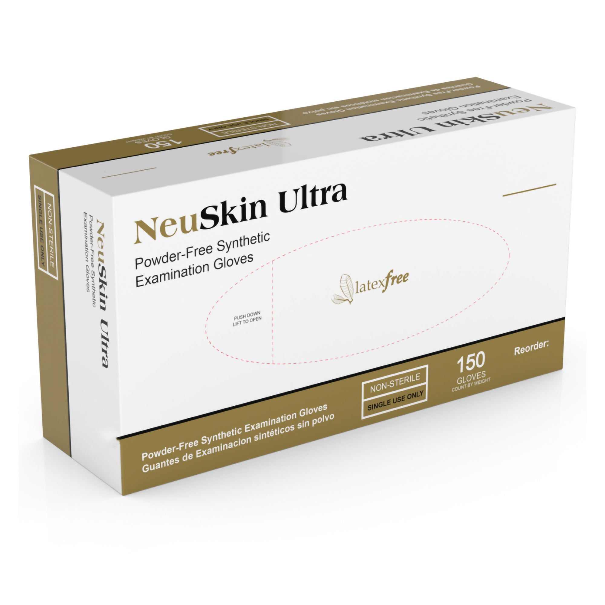 Medgluv Inc - MG3254 Exam Glove NeuSkin Ultra 100 Large 150 per Box NonSterile Stretch Vinyl Standard Cuff Length Smooth Cream Not Rated