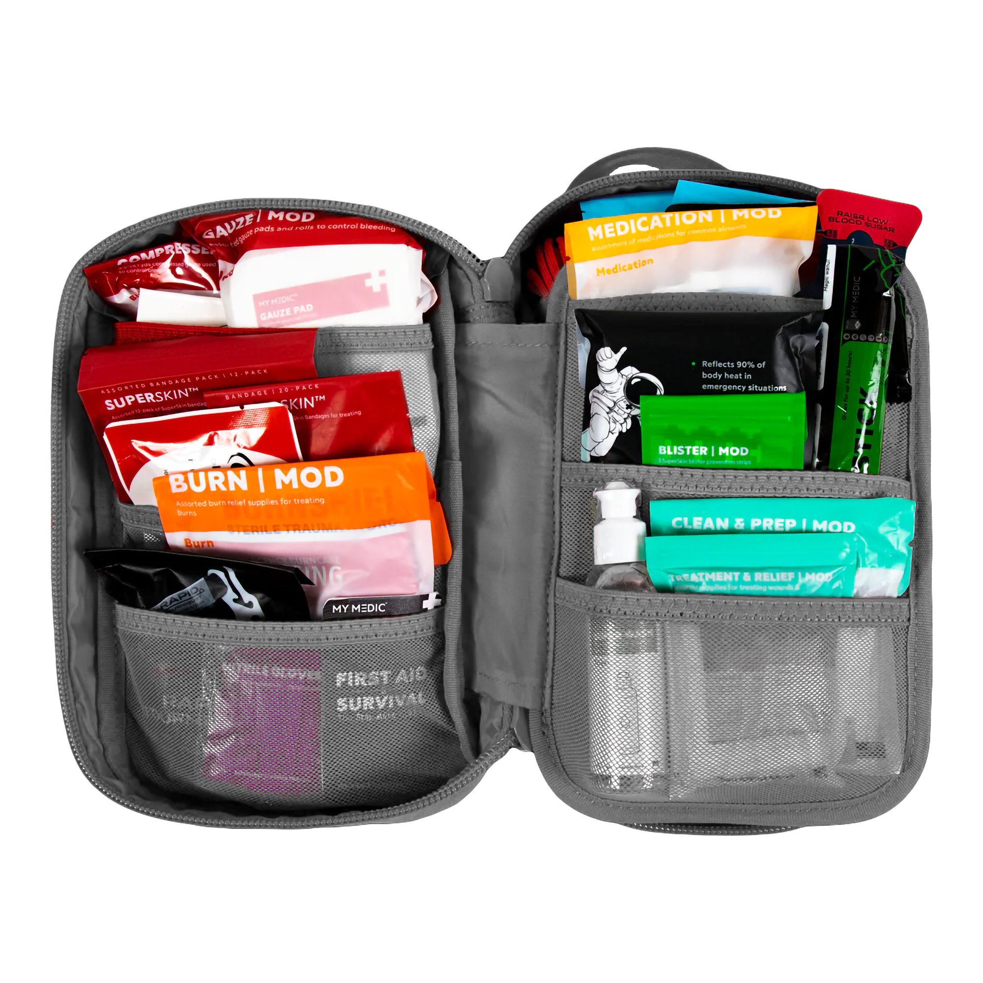 MyMedic MM-KIT-U-MED-GRY-STN-V2 - My Medic™ MYFAK Standard First Aid Kit in Gray Nylon Bag - 1/Each