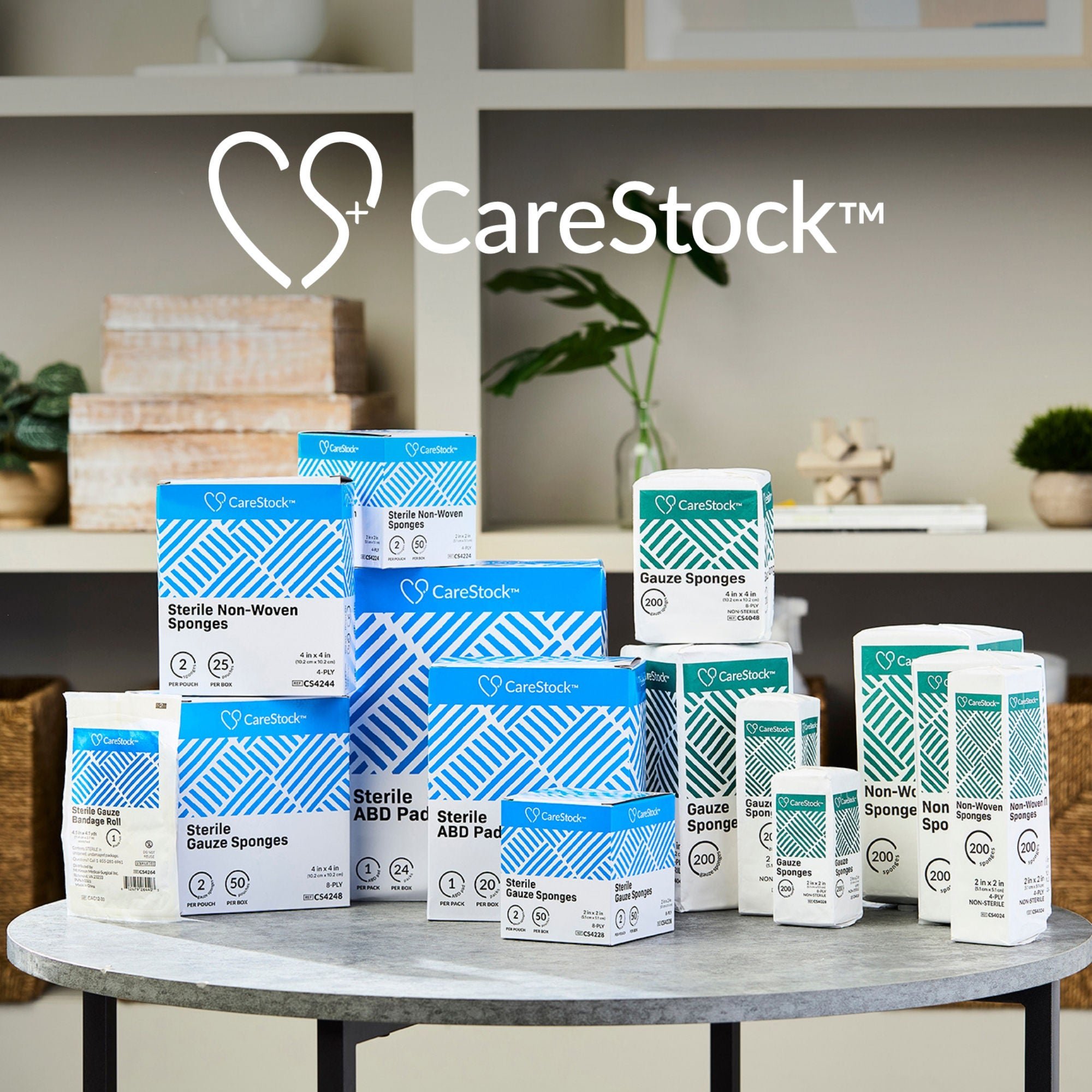 CareStock CS4022 - CareStock™ Gauze Sponge, 2 x 2 in. 12-Ply, Medical-Grade Cotton Wound Dressing - 200/Pack, 8000/Case