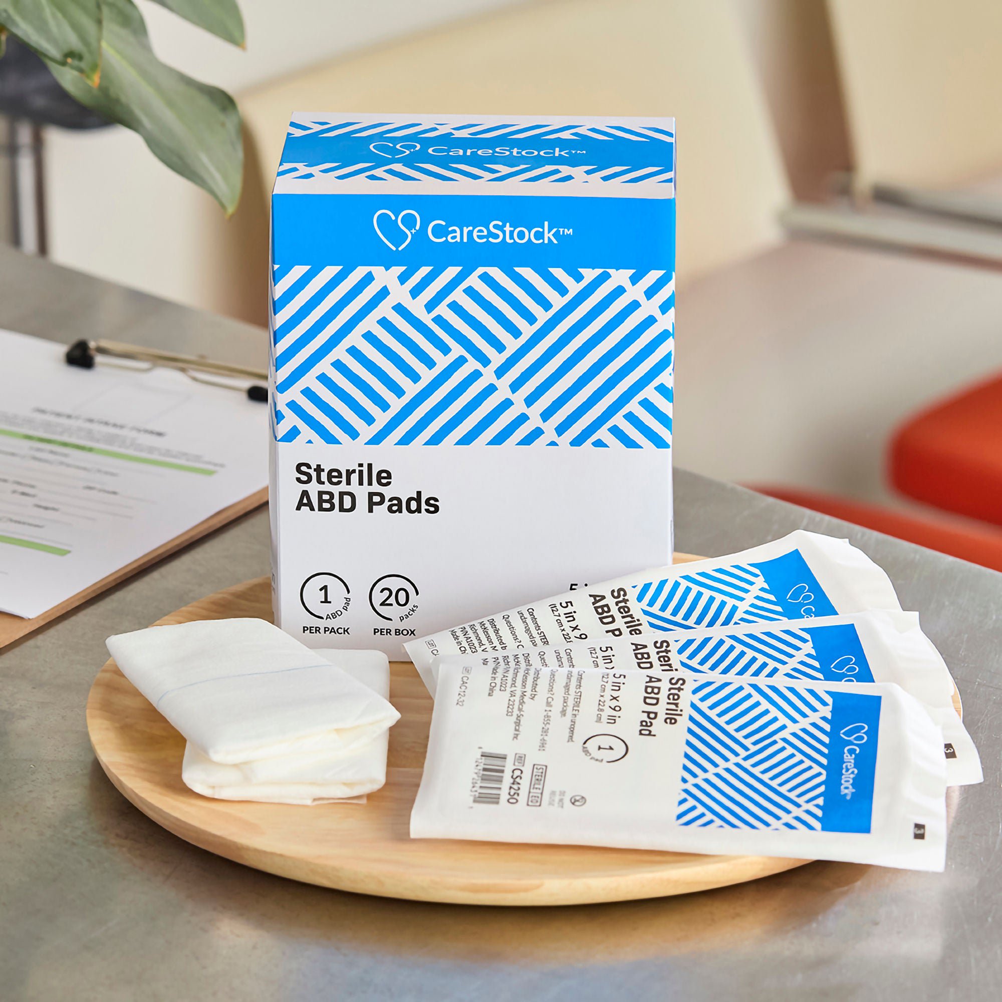 CareStock CS4250 - CareStock™ Sterile Abdominal Pad, 5 x 9 Inch – Nonwoven Cellulose ABD Pads - 20/Box, 400/Case