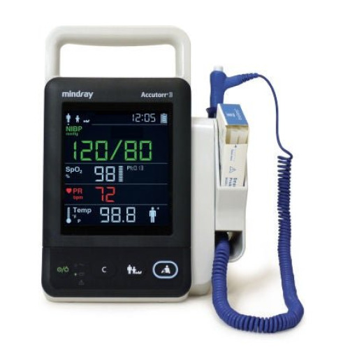 Mindray USA - 115-027707-00 Vital Signs Monitor Accutorr®3 Spot Check Termperature Battery Operated