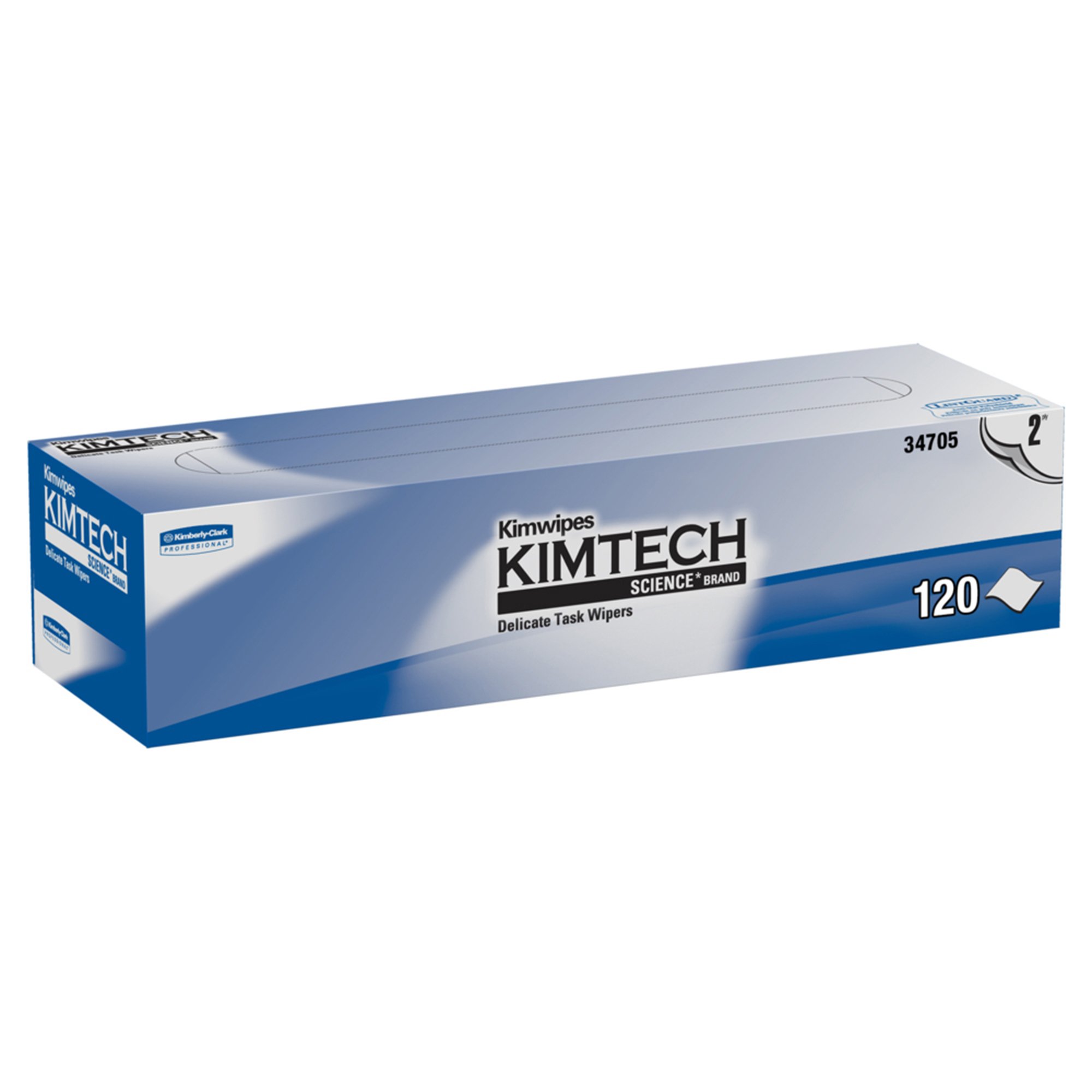 Kimberly Clark 34705 - Kimtech Science™ Kimwipes™ Delicate Task Wipes, Two Ply, 11.22 x 12.39 Inch - 120/Box, 1800/Case