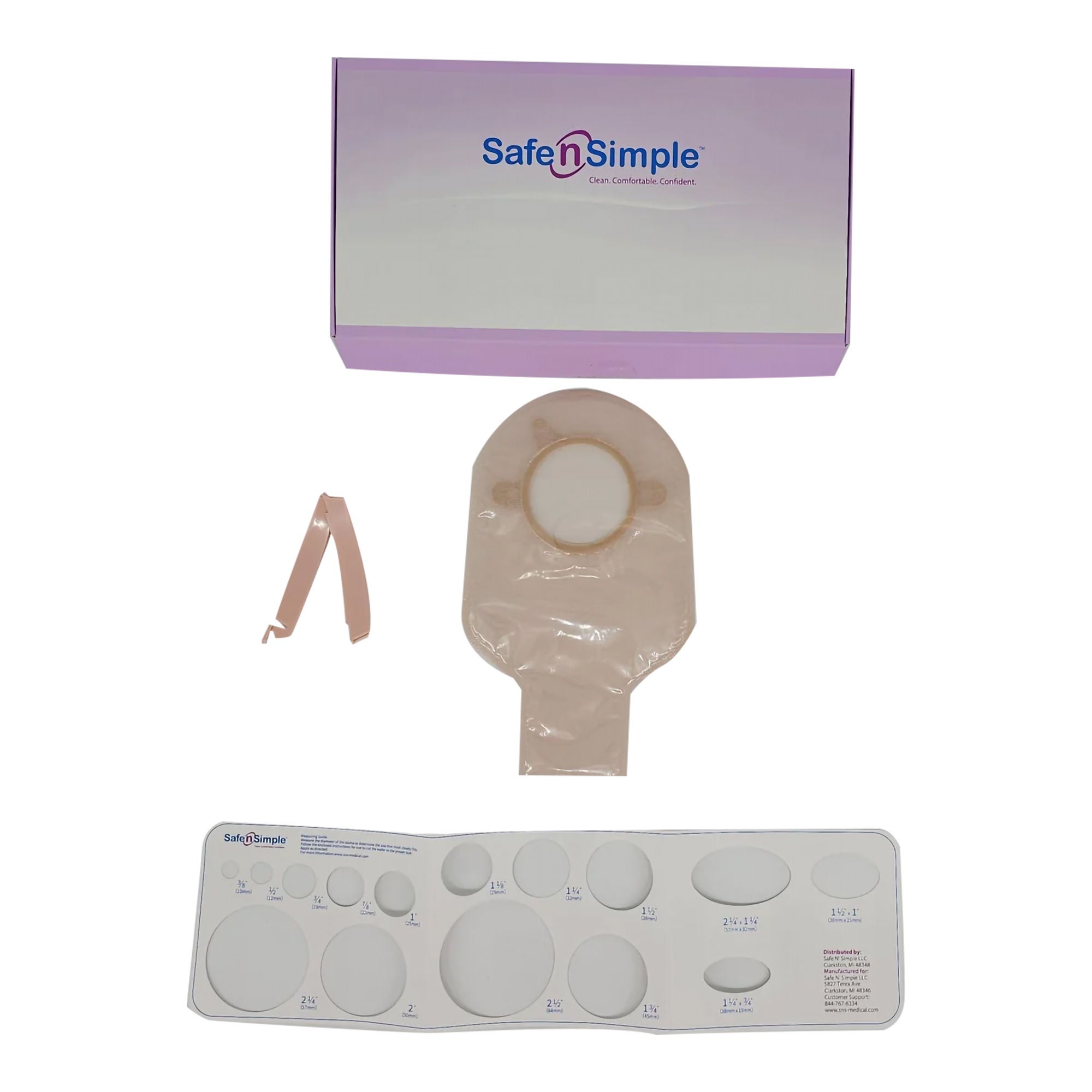 Safe N Simple - SNS7209214 Ostomy Pouch Safe n Simple™ Two-Piece System 9 Inch Length Without Barrier Drainable