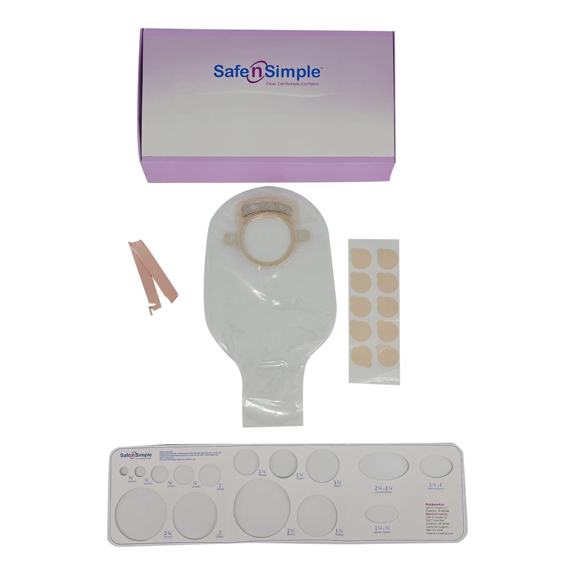 Safe N Simple - SNS7308214 Ostomy Pouch Safe n Simple™ Two-Piece System 12 Inch Length Without Barrier Drainable