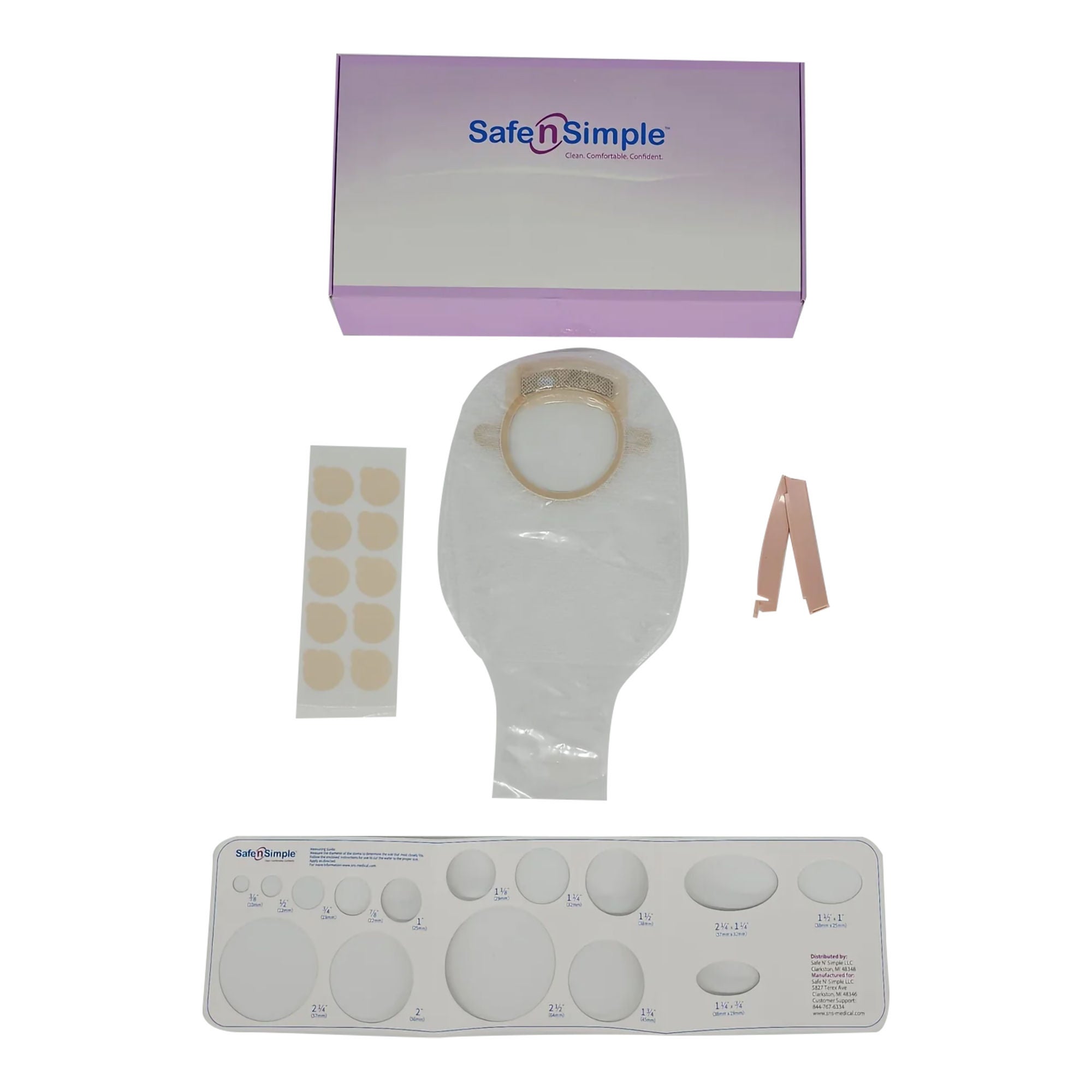 Safe N Simple - SNS7308234 Ostomy Pouch Safe n Simple™ Two-Piece System 12 Inch Length Without Barrier Drainable