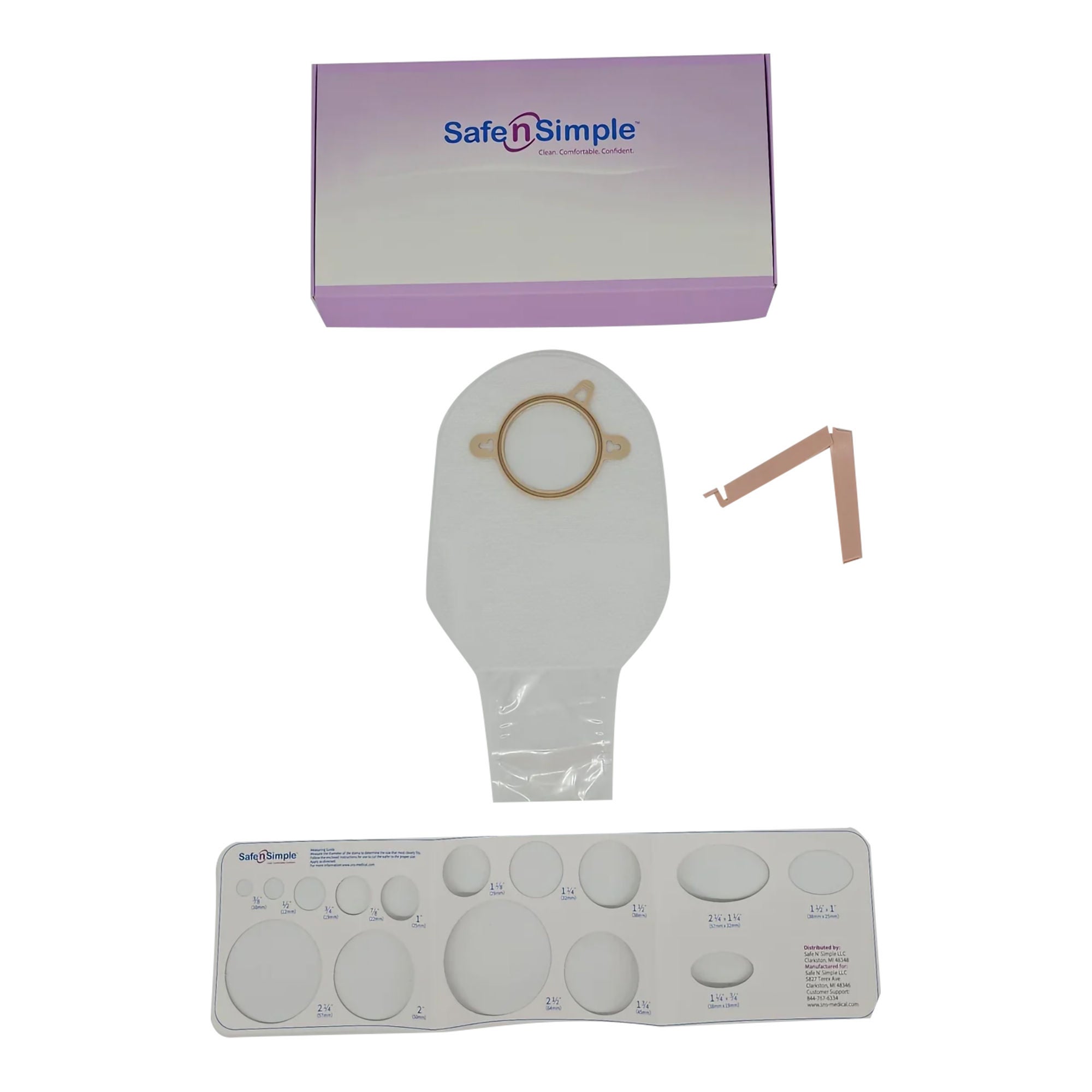 Safe N Simple - SNS7312214 Ostomy Pouch Safe n Simple™ Two-Piece System 12 Inch Length Without Barrier Drainable