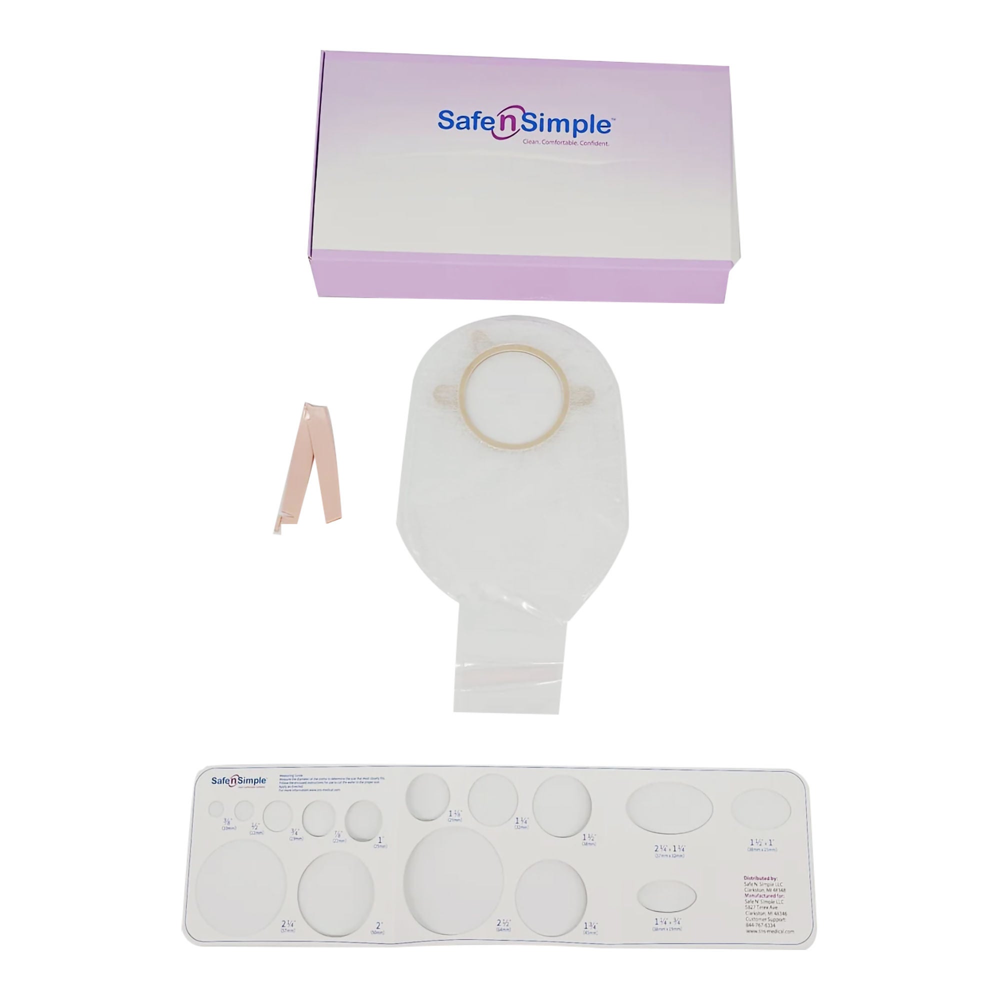 Safe N Simple - SNS7312234 Ostomy Pouch Safe n Simple™ Two-Piece System 12 Inch Length Without Barrier Drainable