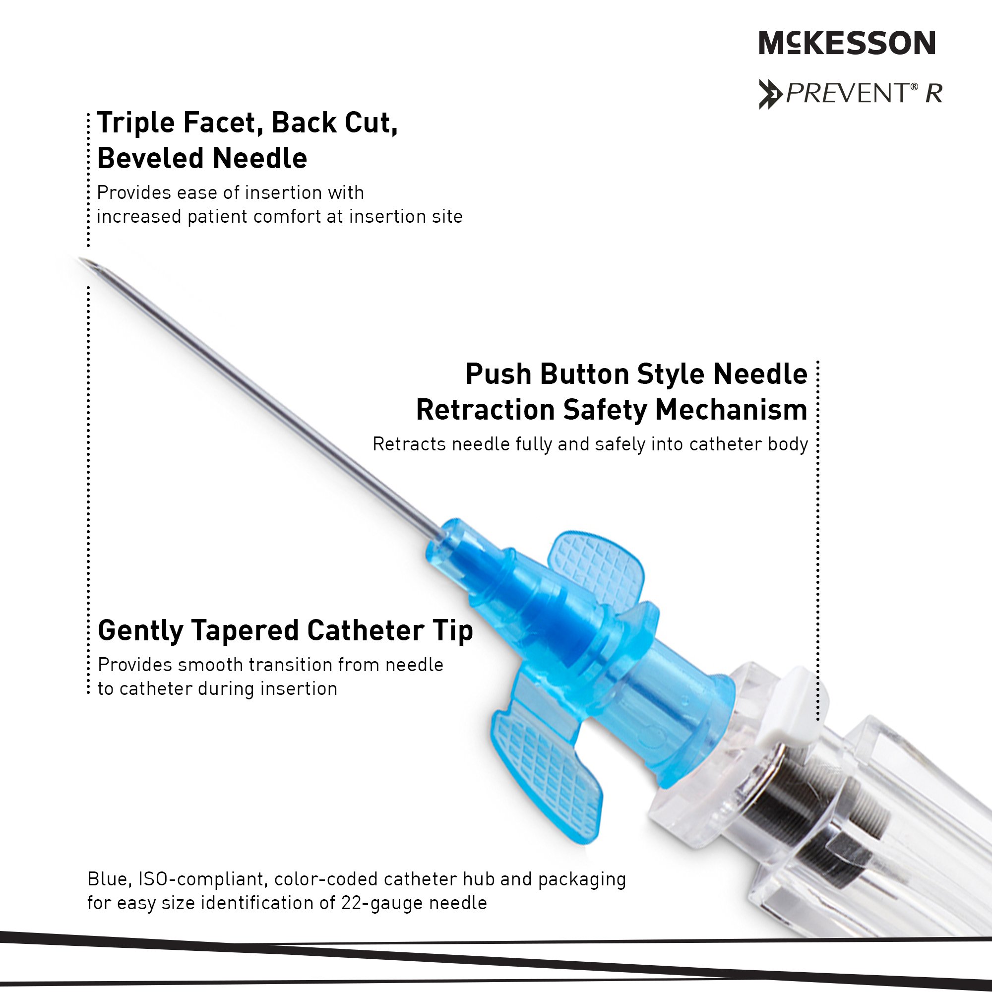 McKesson Prevent R Peripheral IV Catheter 200-IVRWB221 by McKesson Brand