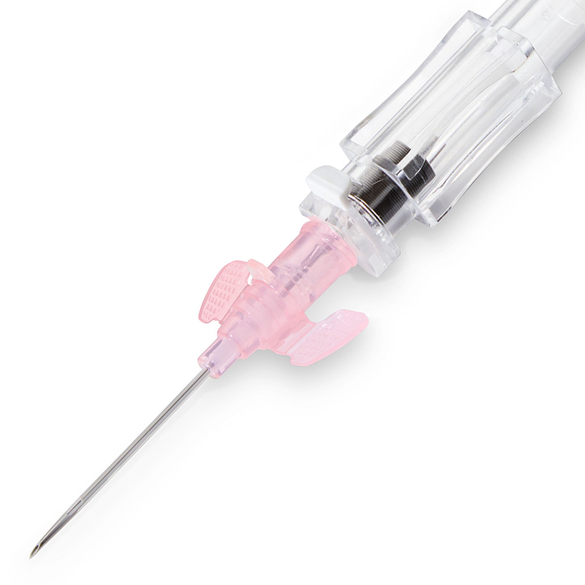 McKesson Brand - 200-IVRW201 Peripheral IV Catheter McKesson 20 Gauge 1 Inch Polyurethane Winged Hub Non Blood Control Push Button Safety