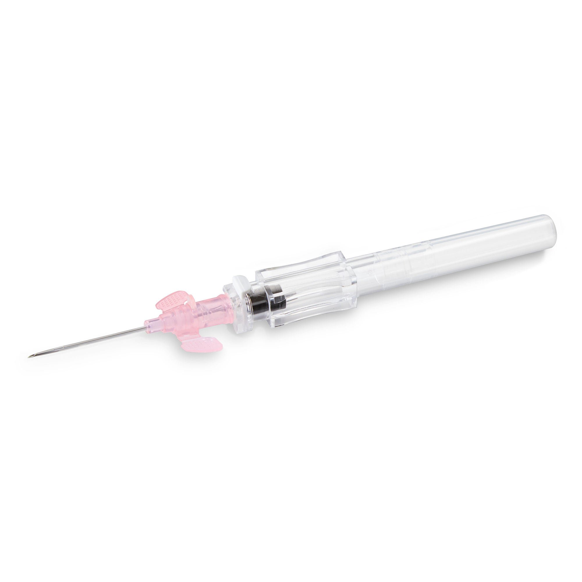 McKesson Brand - 200-IVRW201 Peripheral IV Catheter McKesson 20 Gauge 1 Inch Polyurethane Winged Hub Non Blood Control Push Button Safety