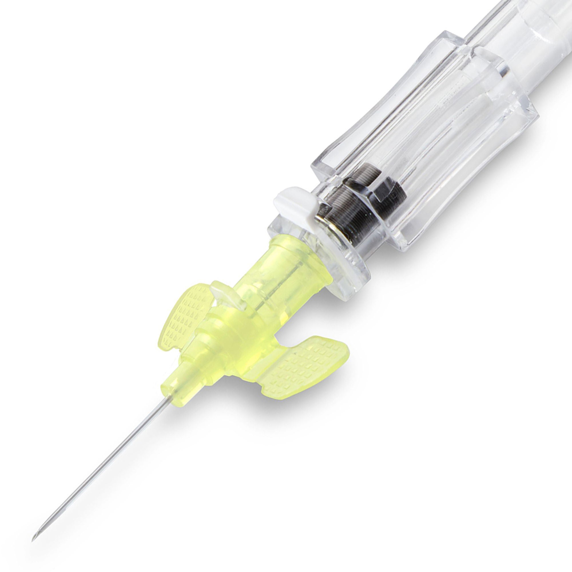 McKesson Brand - 200-IVRW2434 Peripheral IV Catheter McKesson 24 Gauge 3/4 Inch Polyurethane Winged Hub Non Blood Control Push Button Safety