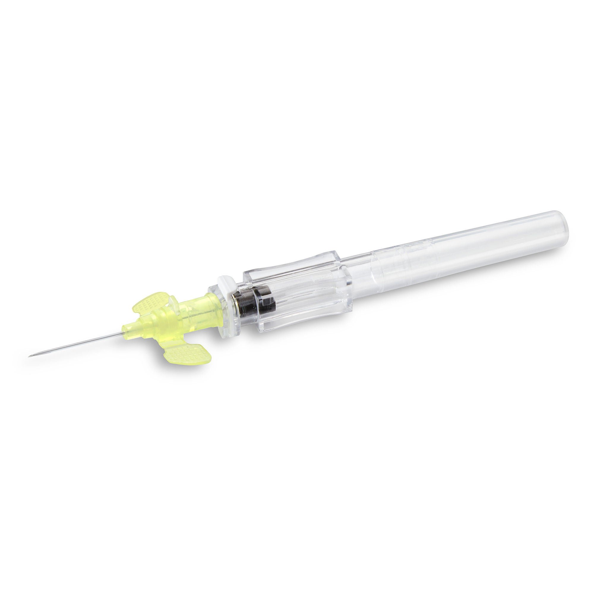 McKesson Brand - 200-IVRW2434 Peripheral IV Catheter McKesson 24 Gauge 3/4 Inch Polyurethane Winged Hub Non Blood Control Push Button Safety