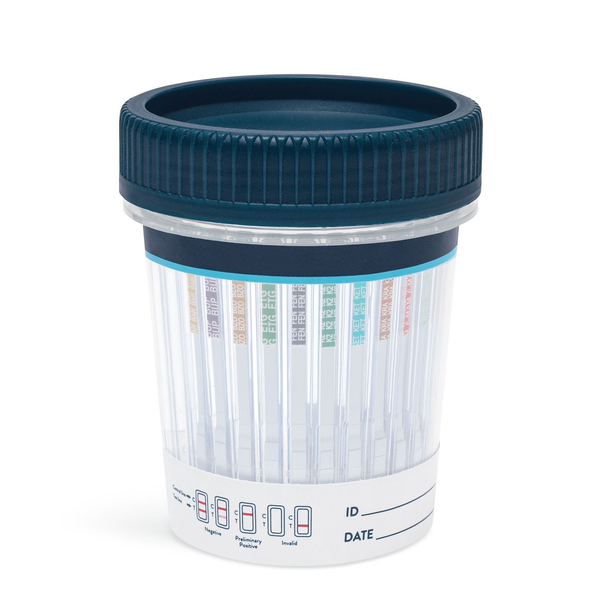 Abbott Rapid Dx North America LLC - ABTDUAF117701A Drugs of Abuse Test Kit iScreen™ Slim Cup AMP500, BAR300, BUP10, BZO300, COC150, EtG500, FTY20, K2 25, MDMA500, MAMP/MET500, MOP300, MTD300, OXY100, PCP25, THC Metab 50, TRA200, KRA 250, (CR, OX, pH) 25 T