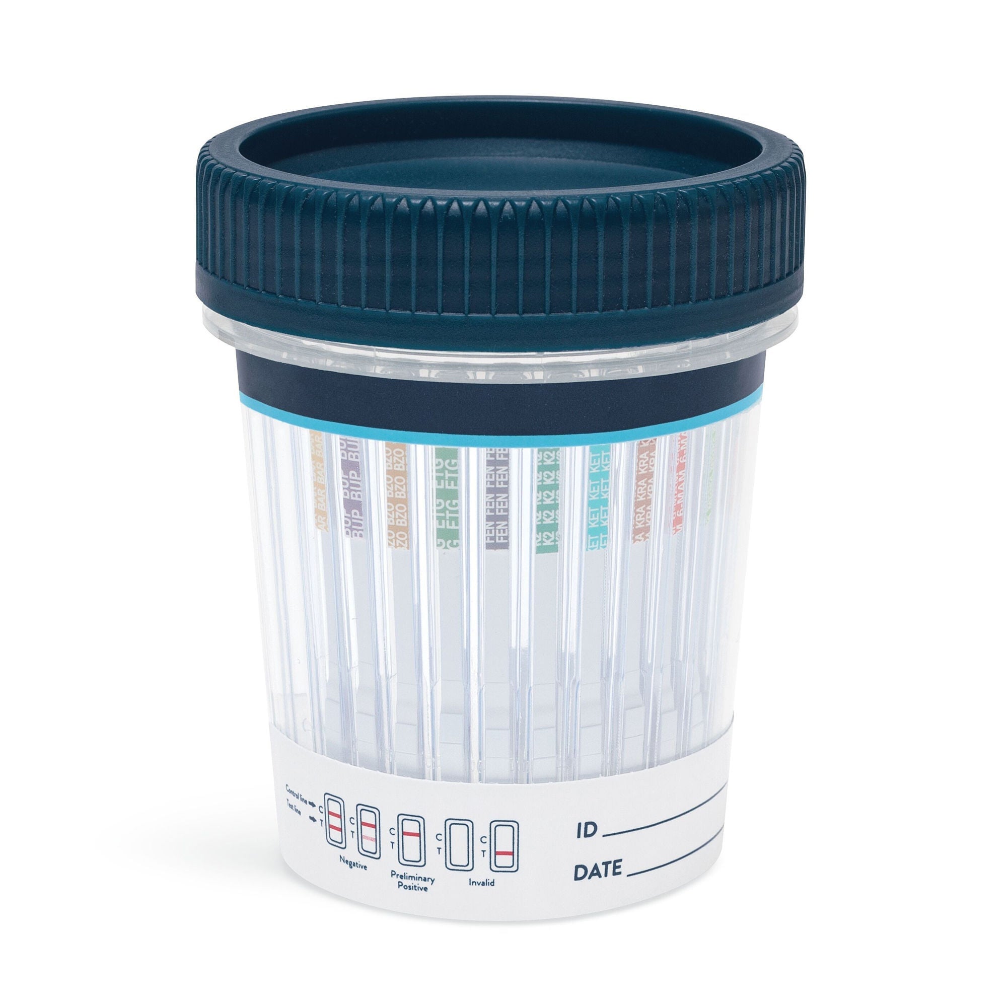 Abbott Rapid Dx North America LLC - ABTDUAF120701A Drugs of Abuse Test Kit iScreen™ Slim Cup AMP500, BAR200, BUP5, BZO200, COC150, EtG500, FTY20, K2 25, mAMP/MET500, MDMA500, MOP300, MTD300, OXY100, PCP25, TCA 1000,THC Metab 50, TRA200, KET 100, KRA 250, 