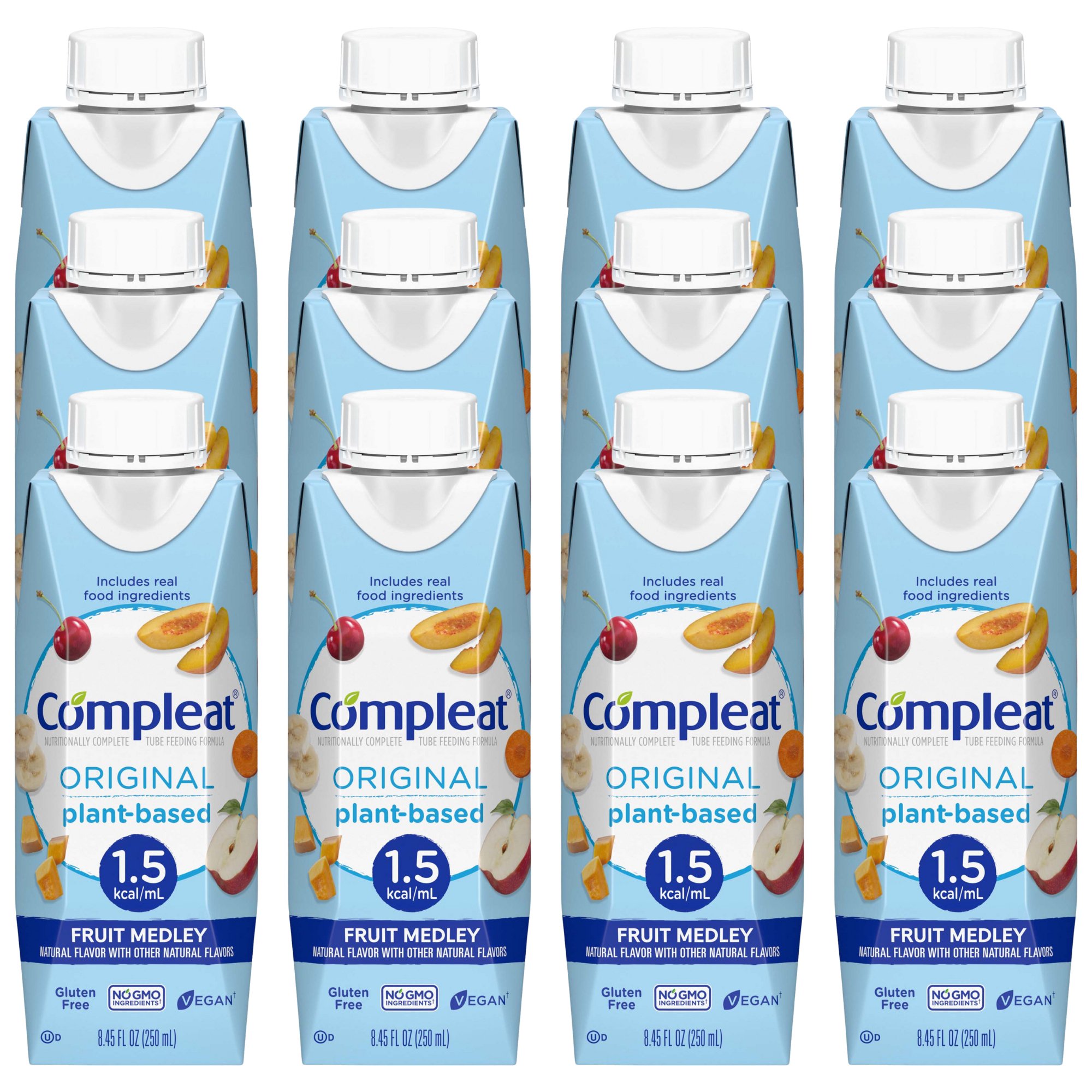 Nestle Healthcare Nutrition 00043900913933 - Compleat® 1.5 Original Plant-Based Tube Feeding Formula, Fruit Medley, 250 mL - 1/Each, 24/Case