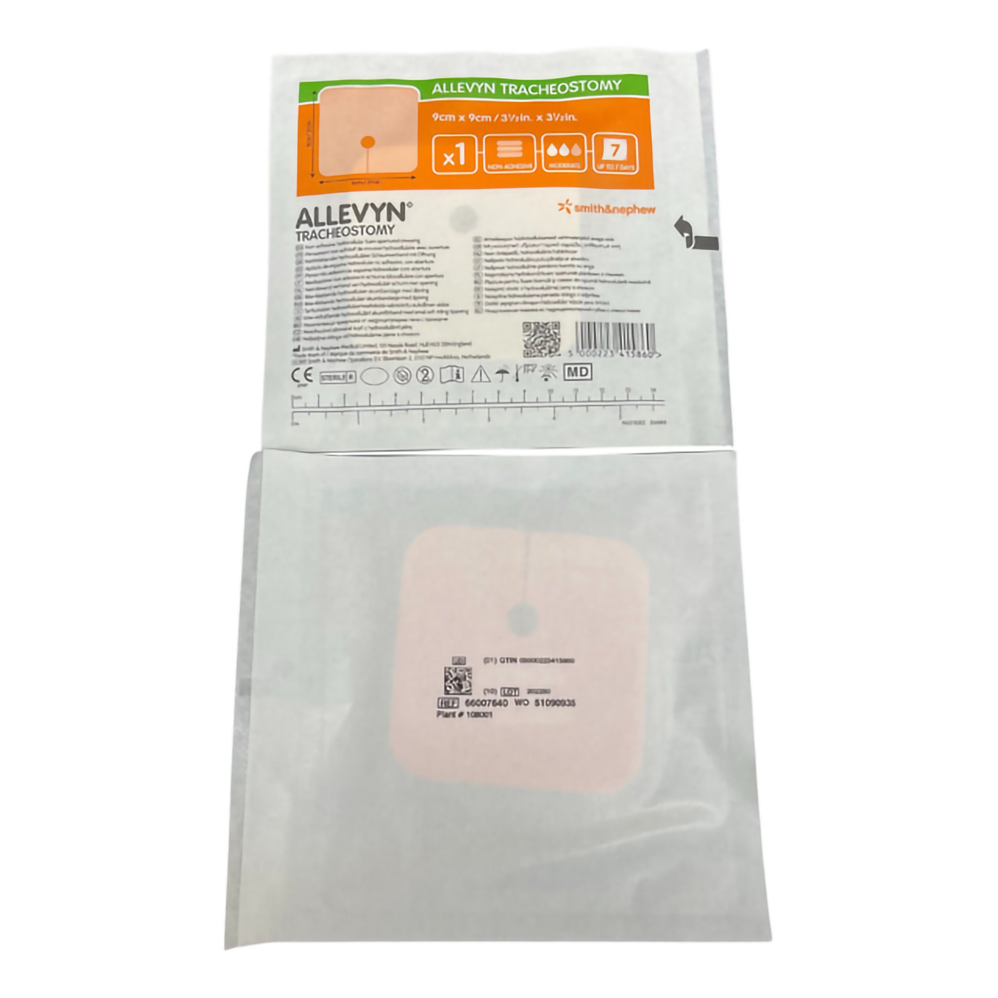 Smith & Nephew 66007640 - Smith & Nephew Allevyn Tracheostomy Nonadhesive Foam Dressing, 3.5 x 3.5 Inch - 1/Each, 10/Box, 80/Case