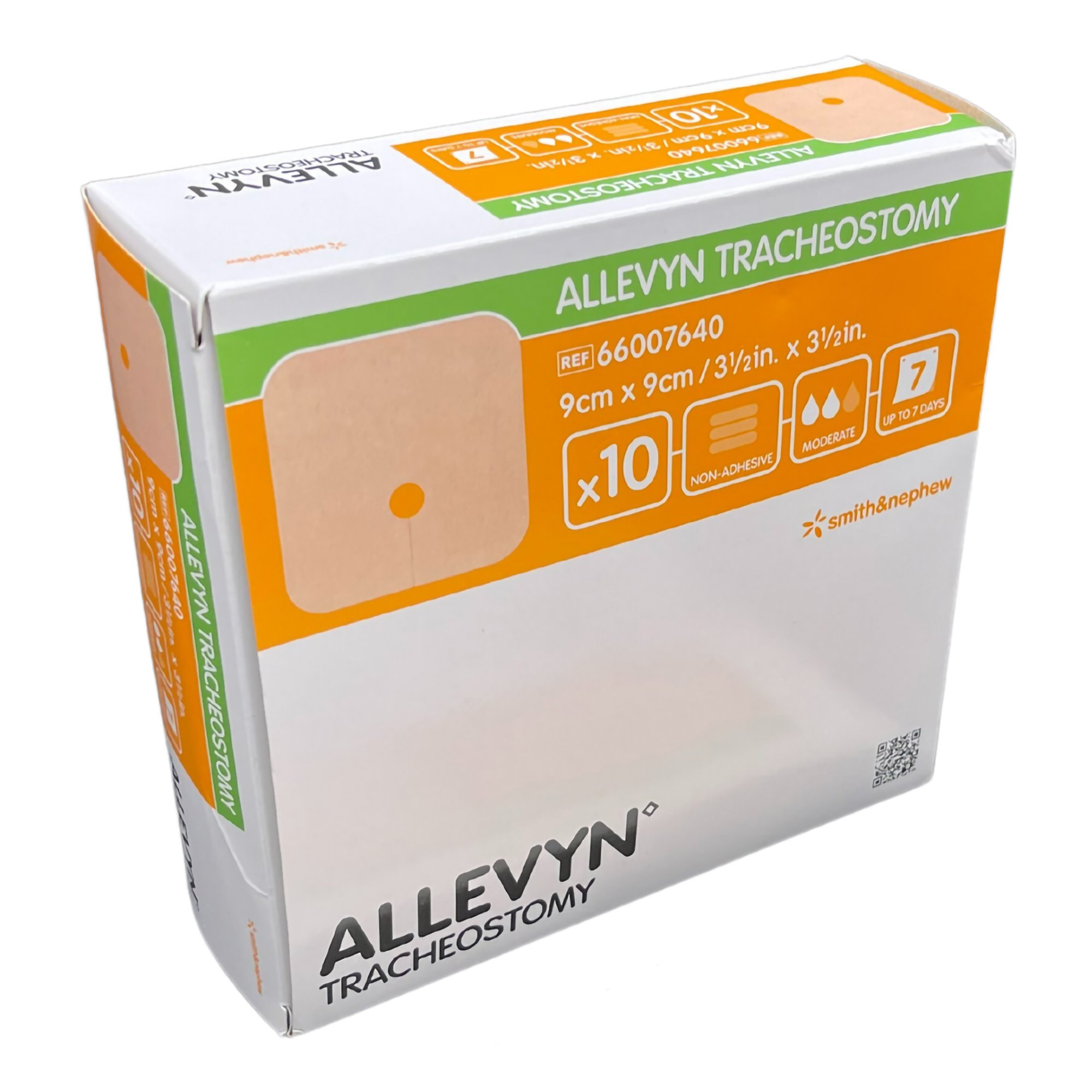Smith & Nephew 66007640 - Smith & Nephew Allevyn Tracheostomy Nonadhesive Foam Dressing, 3.5 x 3.5 Inch - 1/Each, 10/Box, 80/Case
