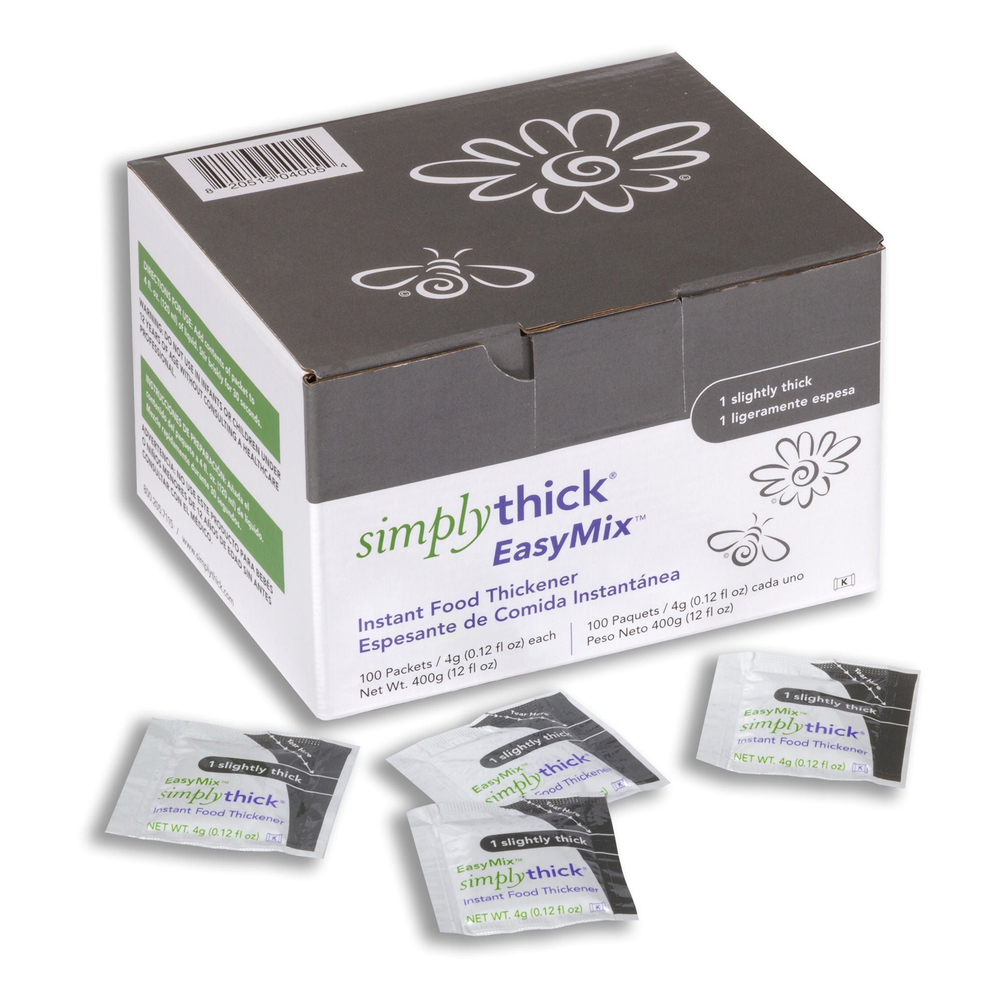Simply Thick - ST100COUNTL1 Food and Beverage Thickener SimplyThick® Easy Mix 4 oz. Individual Packet Unflavored Powder IDDSI Level 1 Slightly Thick