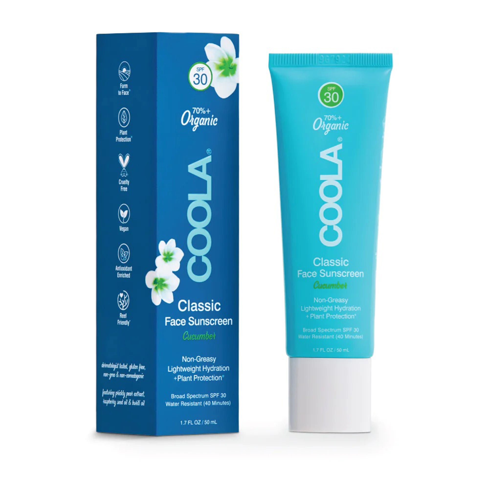 COOLA LLC - CL10020 Coola® Classic Face Sunscreen Cucumber Scent Lotion SPF 30