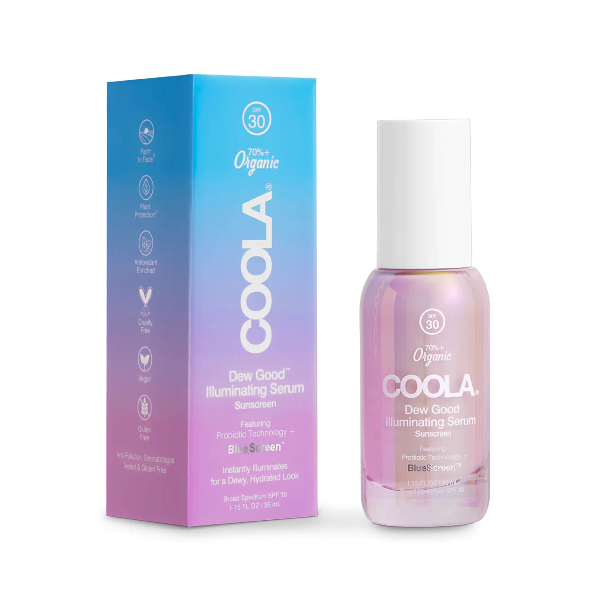 COOLA LLC - CL10452 Coola® Dew Good™ Illuminating Serum Sunscreen with Probiotic & BlueScreen™ SPF30