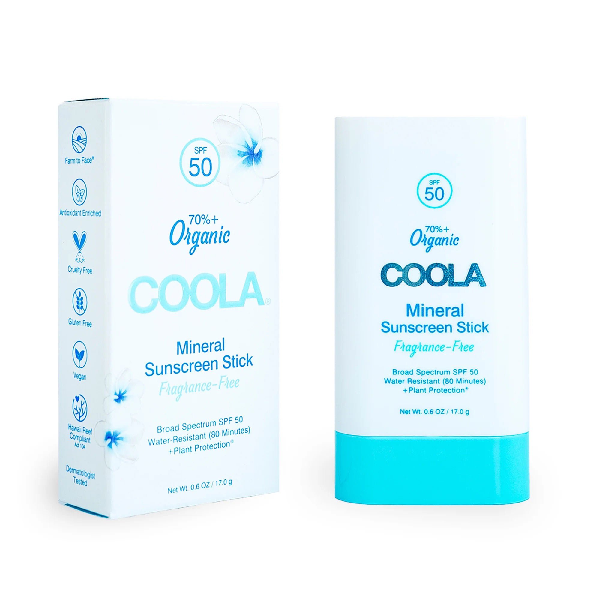 COOLA LLC - CL10455 Coola® Mineral Sunscreen Stick Fragrance-Free Water-Resistant SPF 50