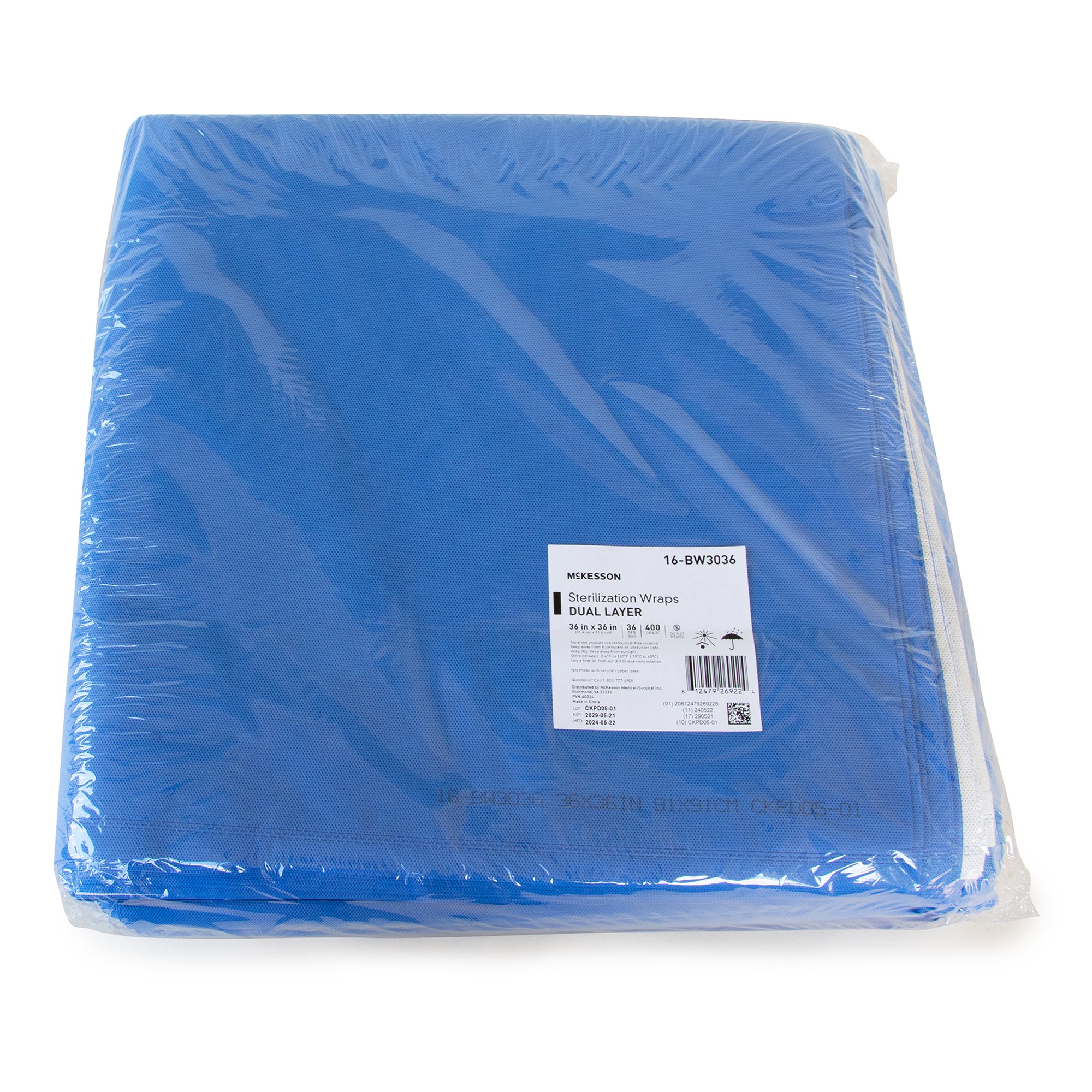McKesson Brand 16-BW3036 - McKesson Sterilization Wrap, 36 x 36 Inch, Grade 400 - 36/Bag, 72/Case