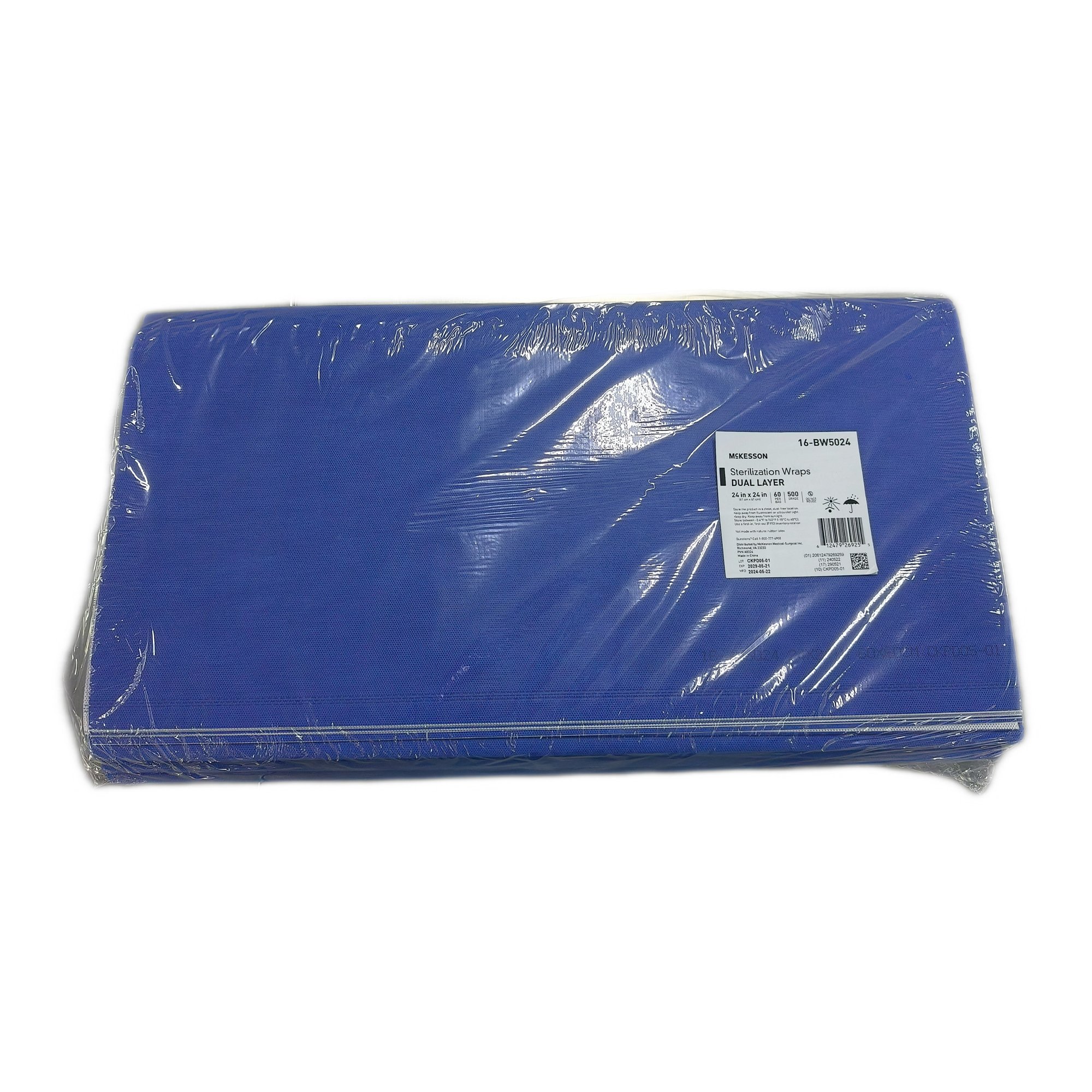 McKesson Brand 16-BW5024 - McKesson Sterilization Wrap, 24 x 24 Inch, Grade 500 - 60/Bag, 120/Case