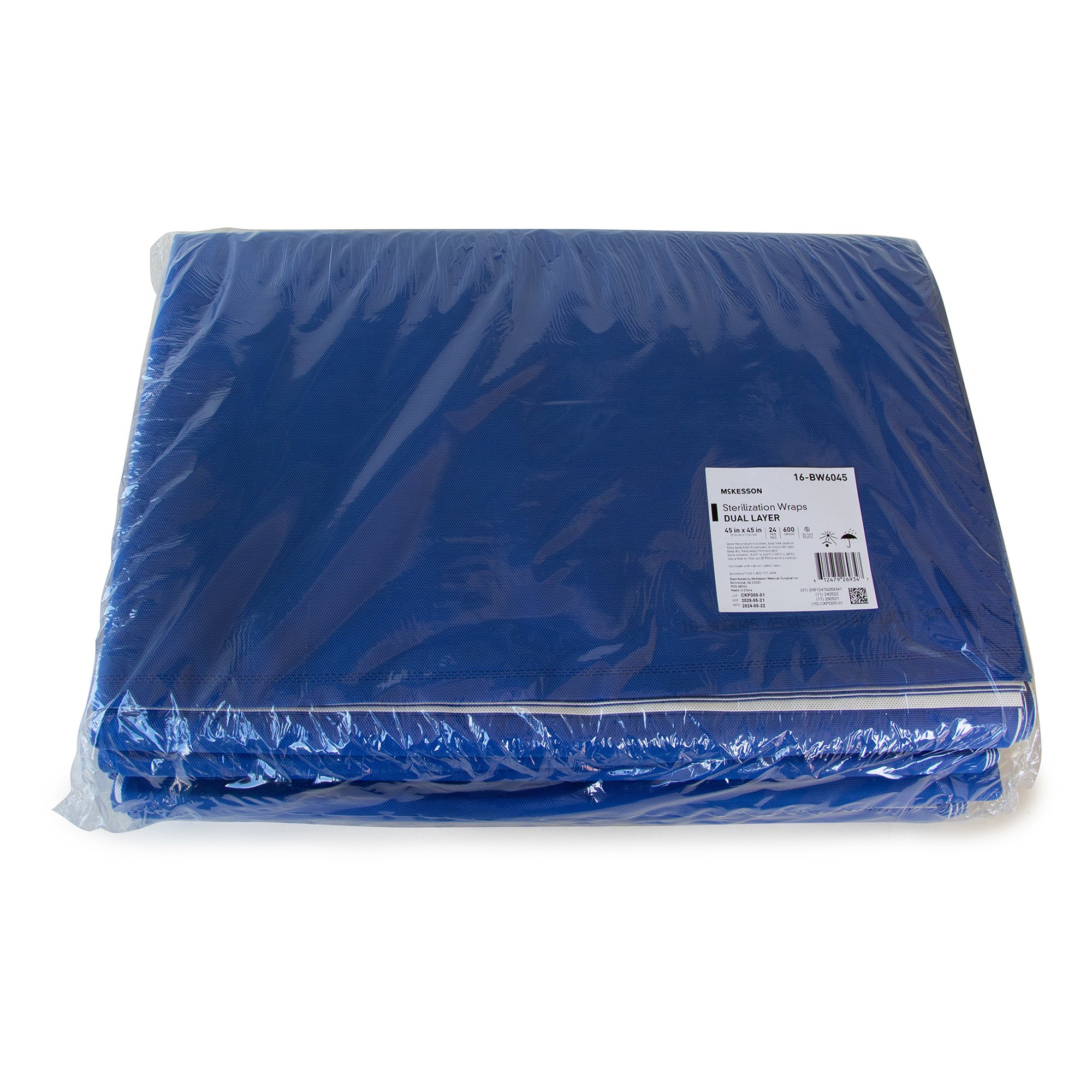 McKesson Brand 16-BW6045 - McKesson Sterilization Wrap, 45 x 45 Inch, Grade 600 - 24/Bag, 48/Case