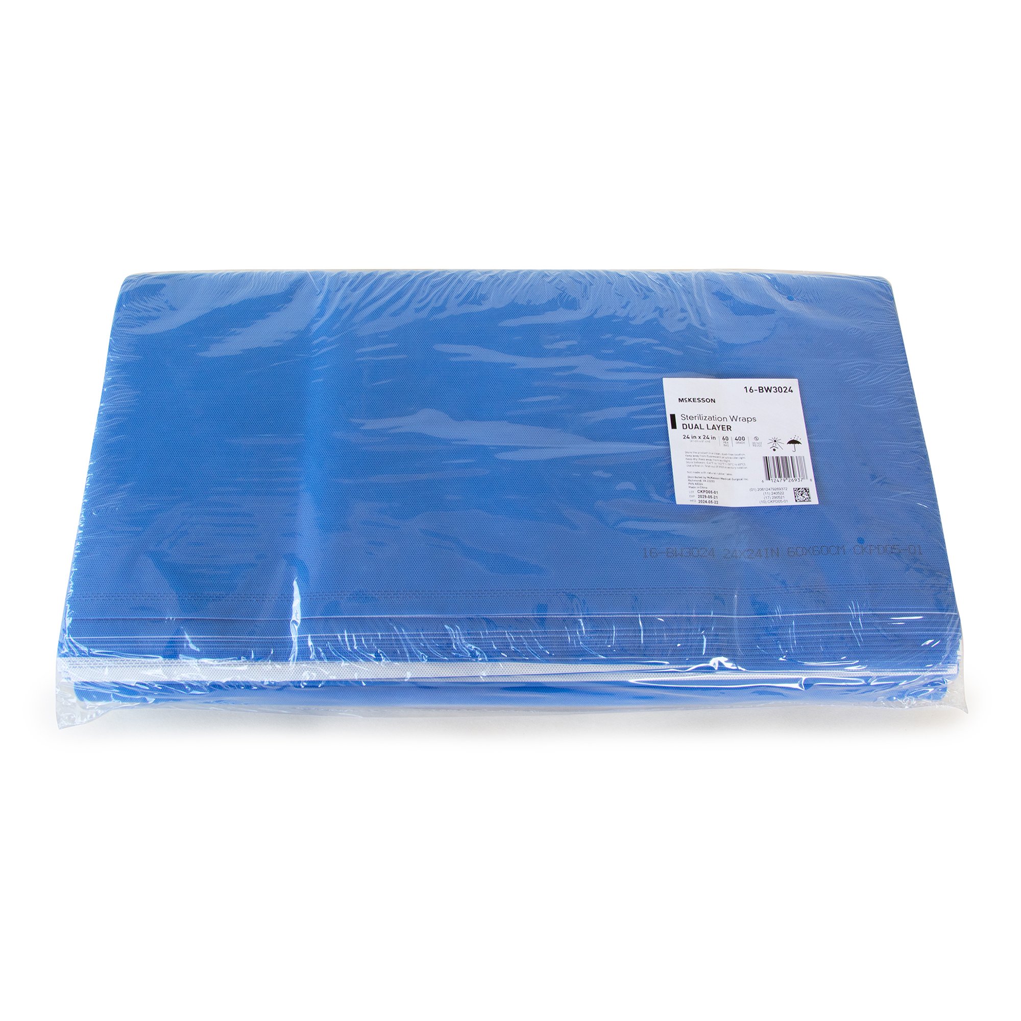 McKesson Brand 16-BW3024 - McKesson Sterilization Wrap, 24 x 24 Inch, Grade 400 - 60/Bag, 120/Case