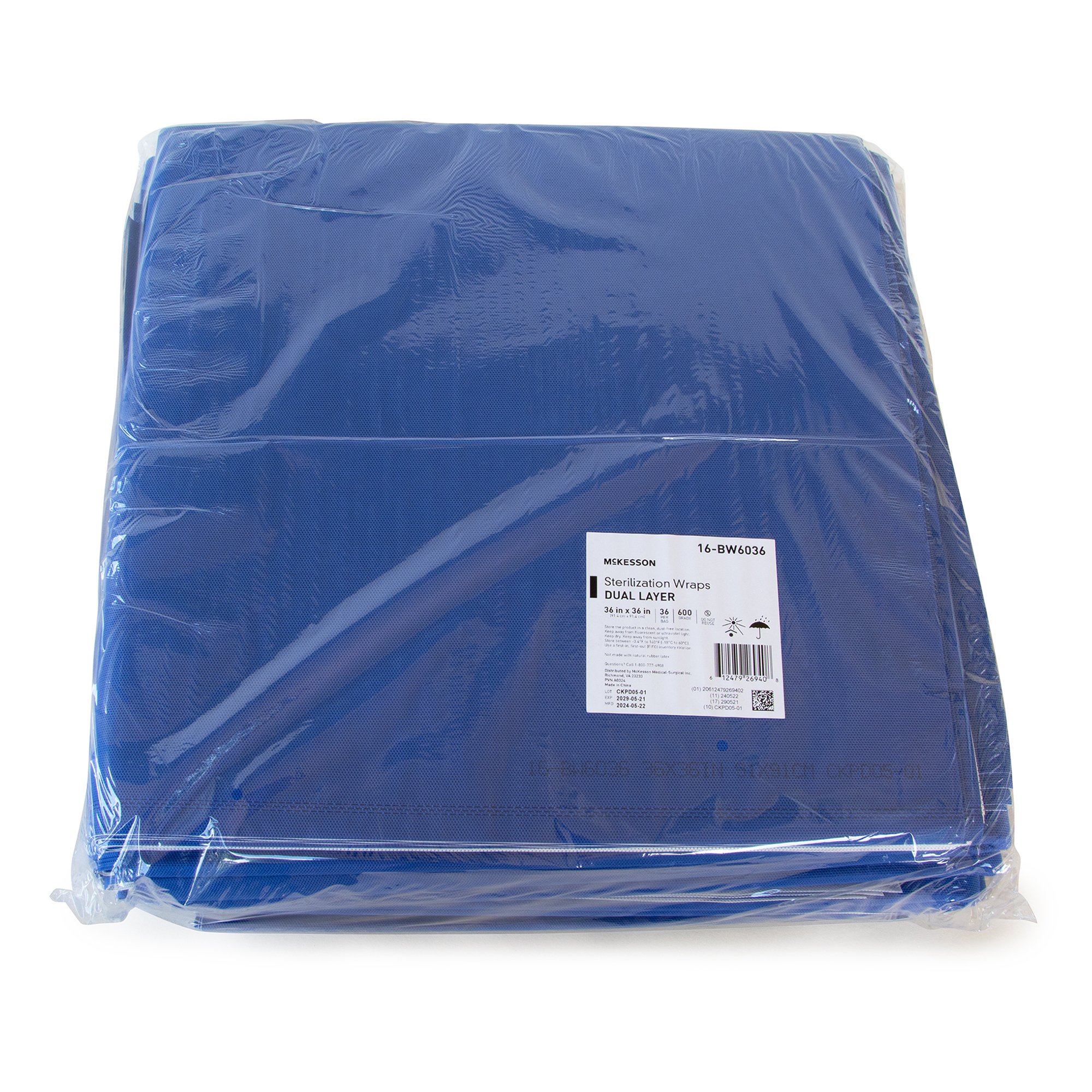 McKesson Brand 16-BW6036 - McKesson Sterilization Wrap, 36 x 36 Inch, Grade 600 - 36/Bag, 72/Case